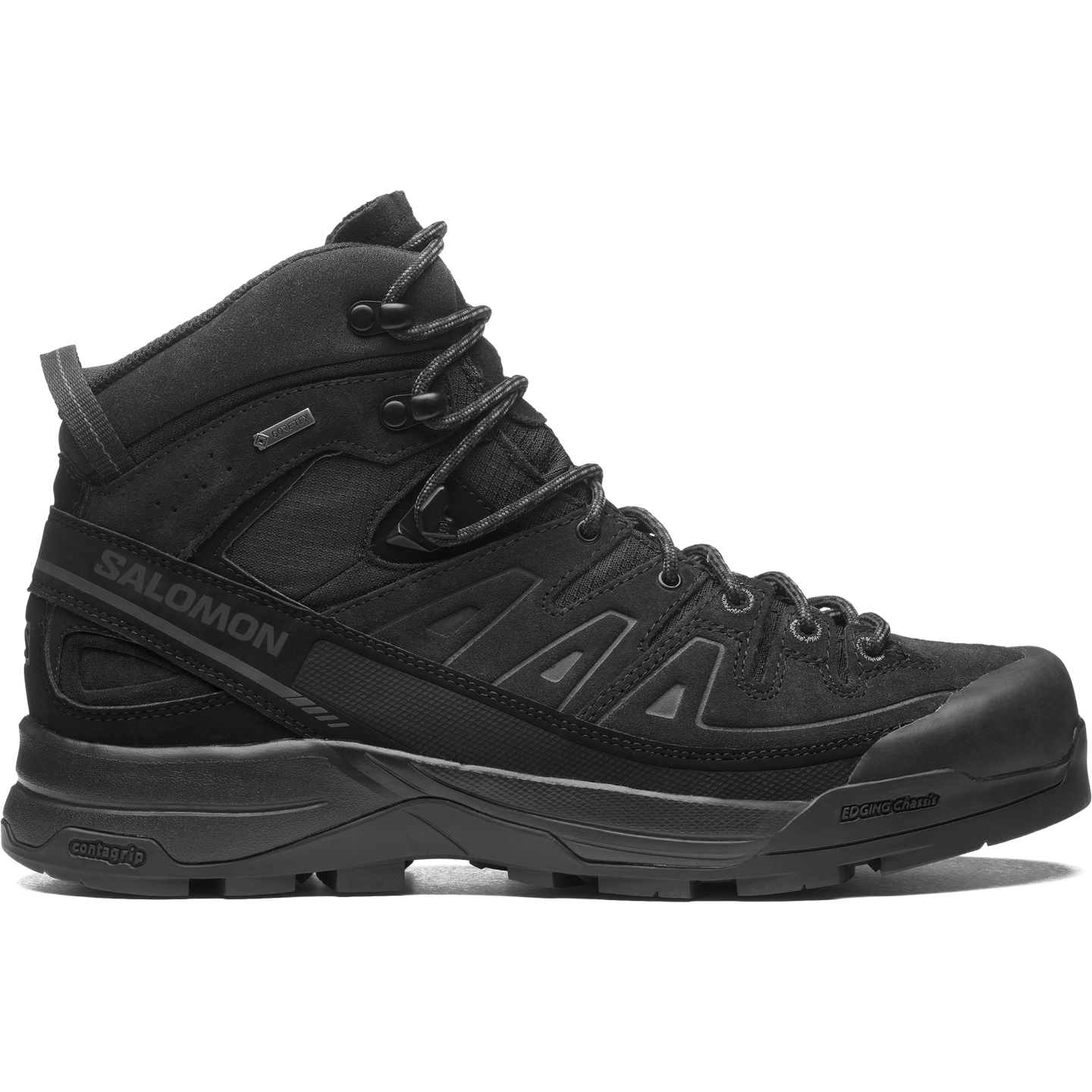 Обувь Salomon X-ALP MID Leather GORE-TEX, цвет: Чёрный / Асфальтовый — фото 1