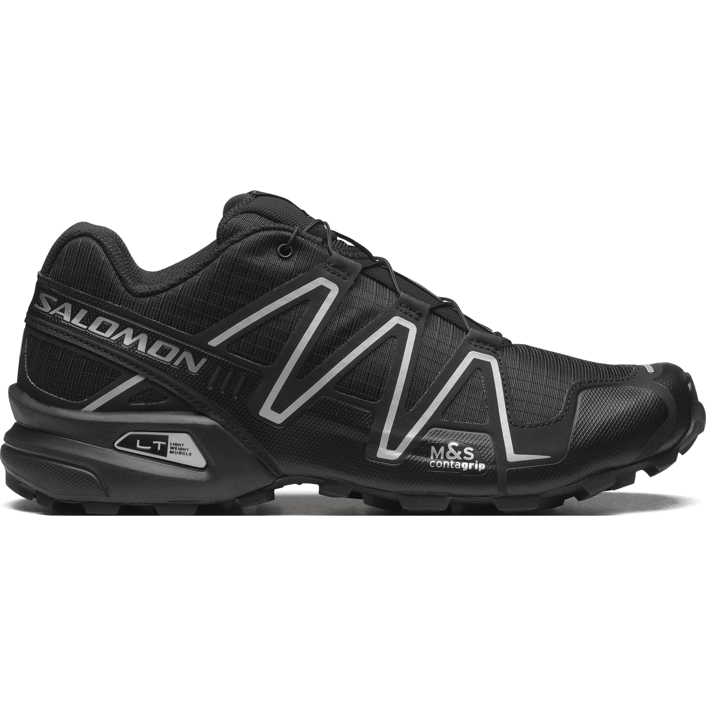 Кроссовки Salomon Speedcross 3, цвет: Чёрный / Серебряный — фото 1
