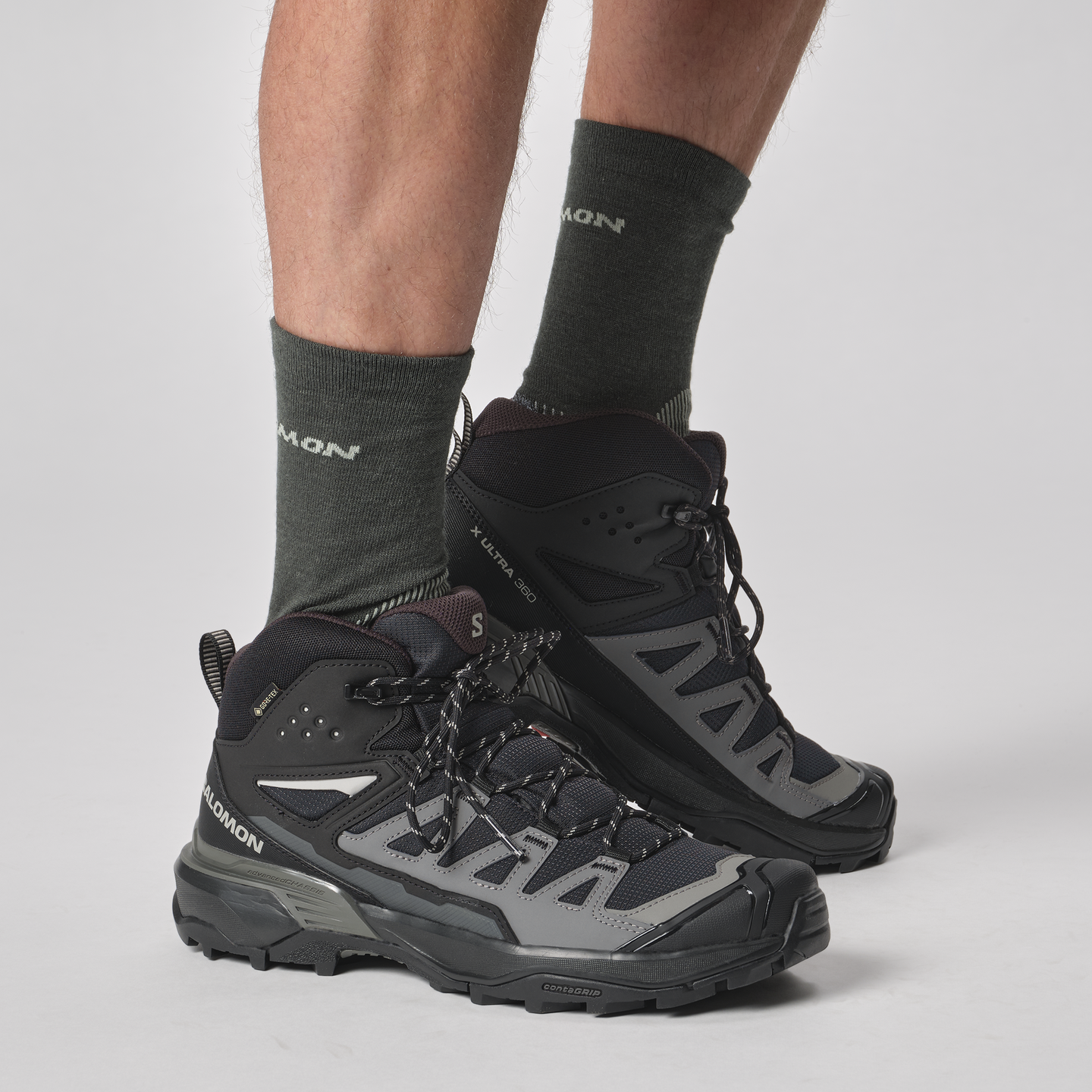 Обувь Salomon X Ultra 360 MID GORE-TEX, цвет: Чёрный / Оловянный — фото 4