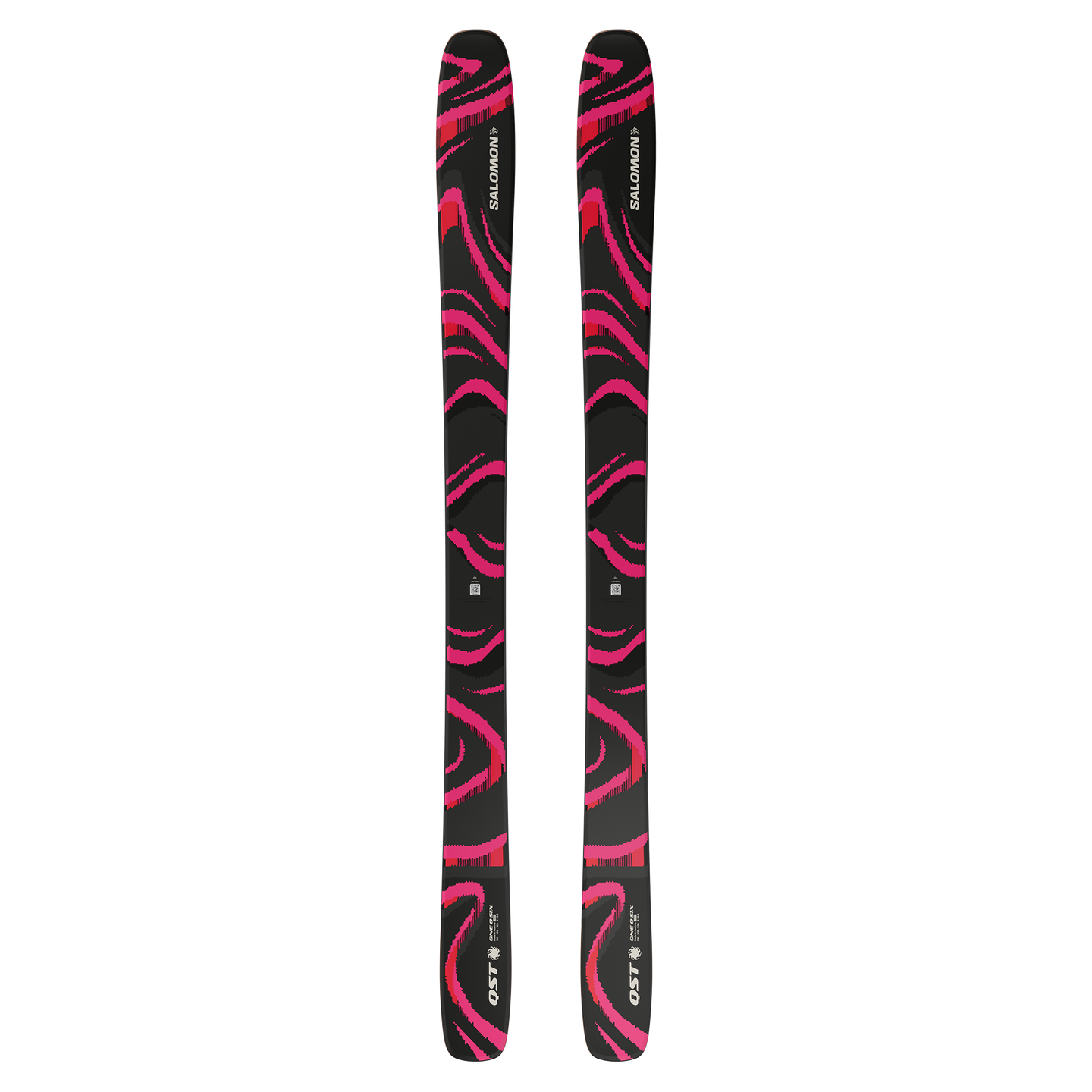 Лыжи Salomon QST 106 BLACK/PINK, цвет: Чёрный / Красный — фото 1