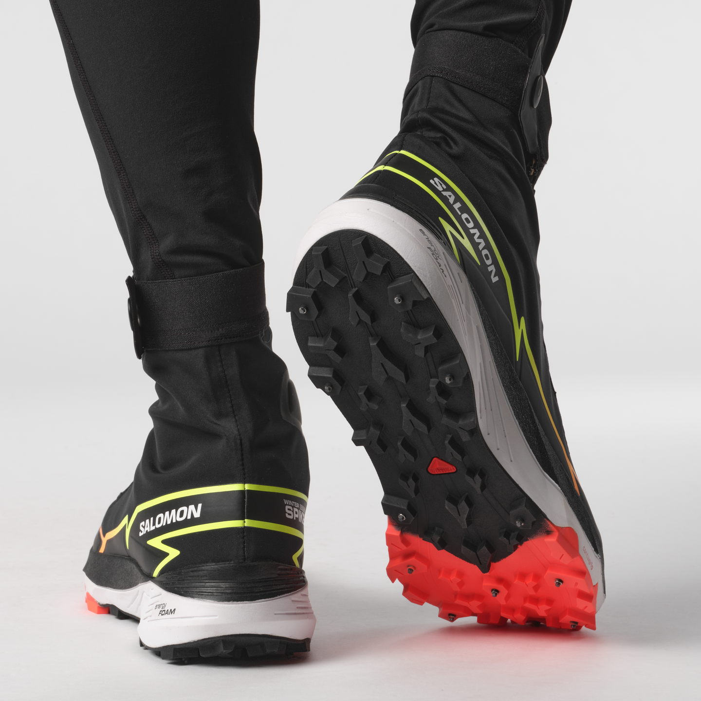 Кроссовки Salomon Winter Cross Spike, цвет: Чёрный / Неоновый — фото 8