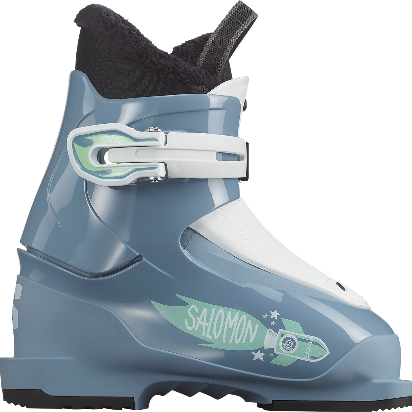 Детские горнолыжные ботинки Salomon T1, цвет: Синий / Белый — фото 1