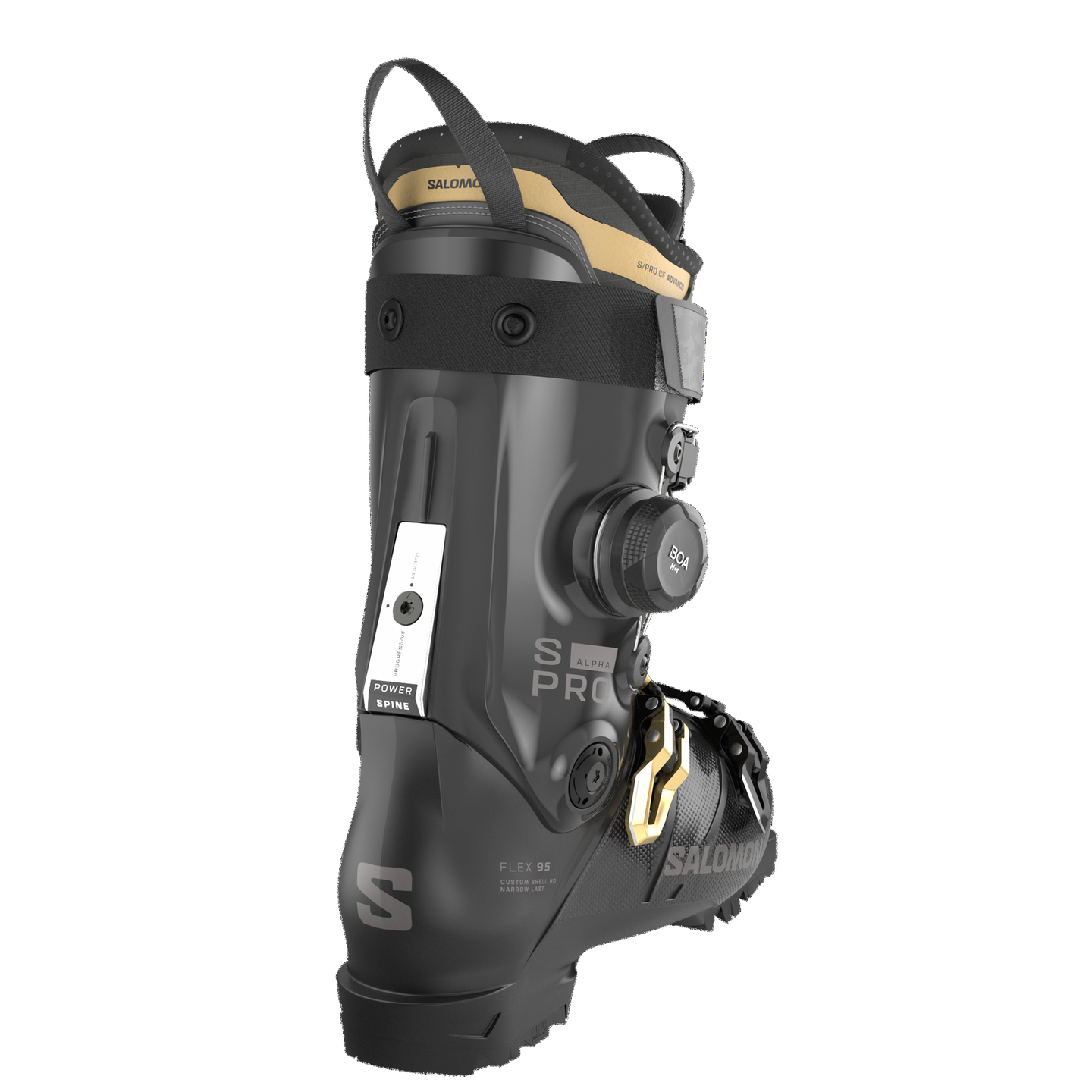 Женские горнолыжные ботинки Salomon S/Pro Alpha C Boa 95, цвет: Чёрный / Золотой — фото 2
