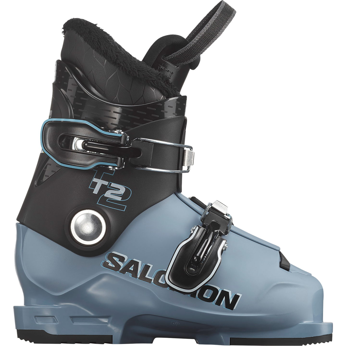 Детские горнолыжные ботинки Salomon T2, цвет: Чёрный / Синий — фото 1