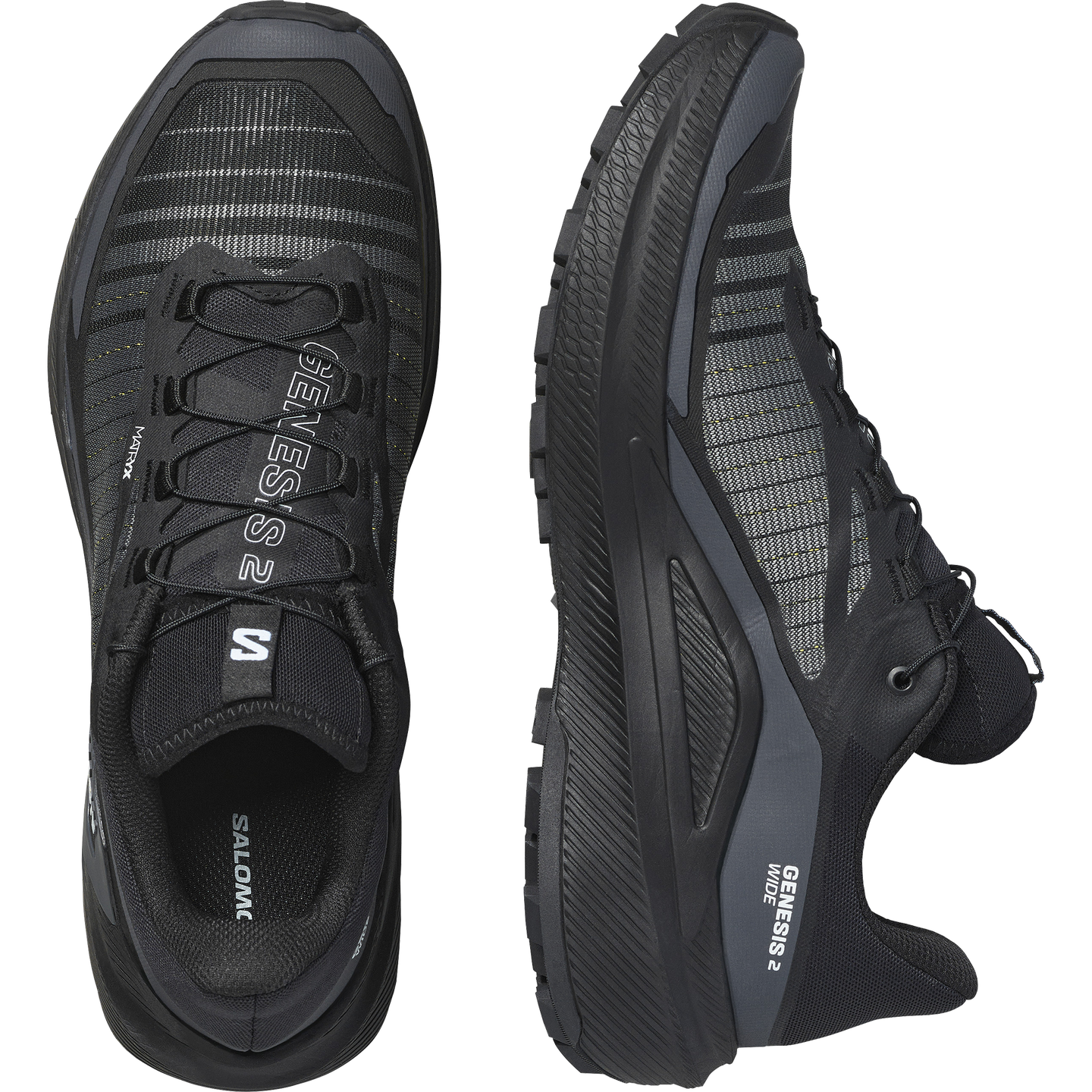 Кроссовки Salomon Genesis 2 Wide, цвет: Чёрный / Белый — фото 2