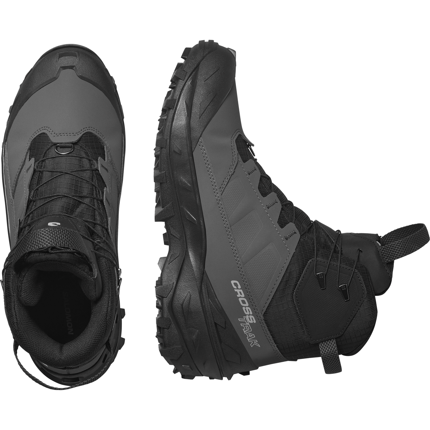 Мужские кроссовки Salomon Crosstrak Powder Waterproof, цвет: Асфальтовый / Чёрный — фото 2