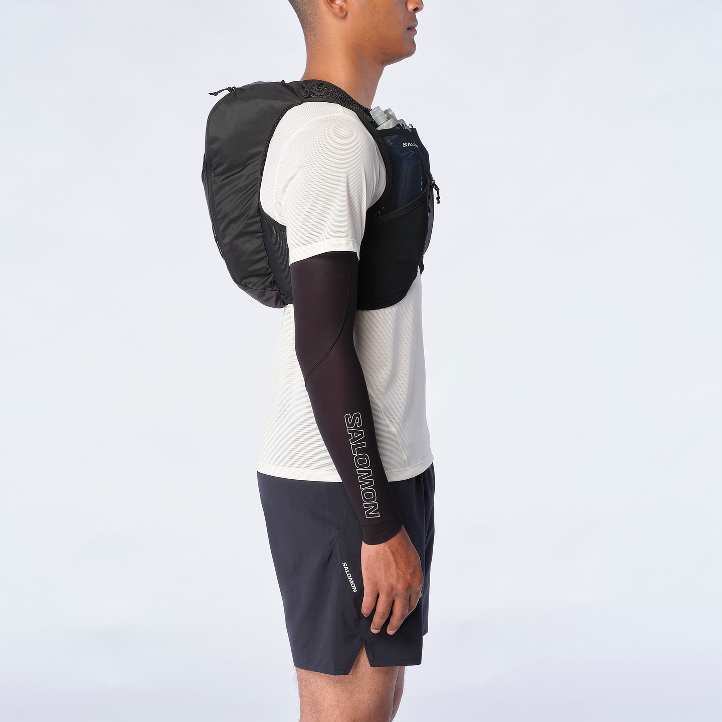 Беговой рюкзак-жилет Salomon Active Skin 8, цвет: Чёрный / Металлический — фото 2