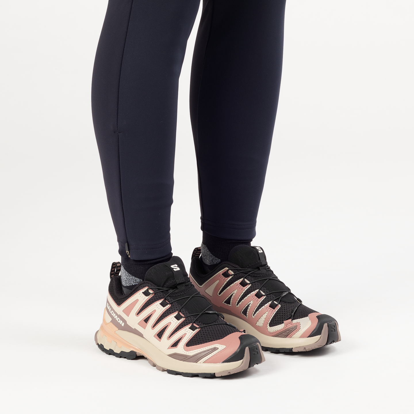 Кроссовки Salomon XA PRO 3D V9, цвет: Чёрный / Красное дерево розовый — фото 4