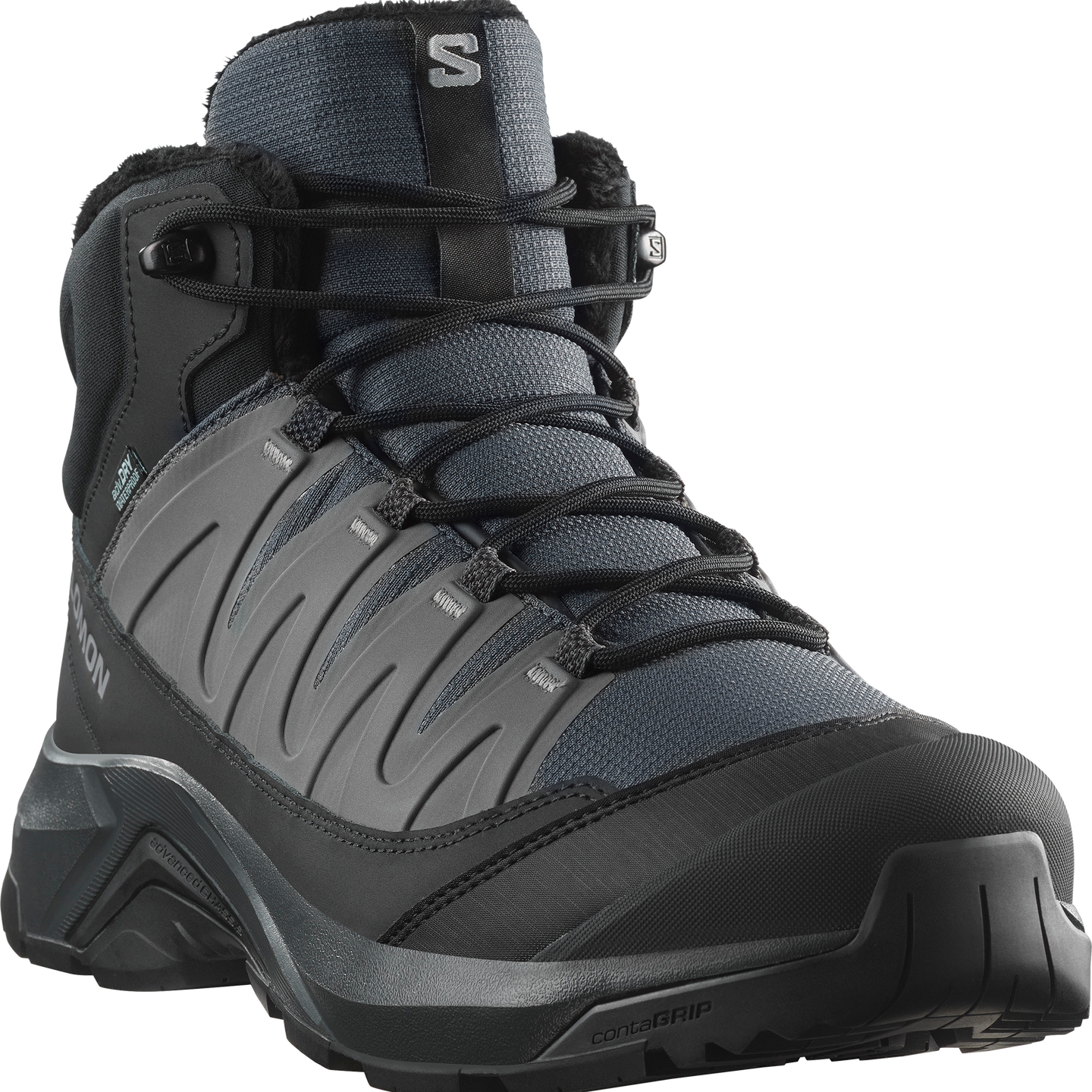 Мужские кроссовки Salomon X-ADVENTURE Coldrush Waterproof, цвет: Асфальтовый / Чёрный — фото 5
