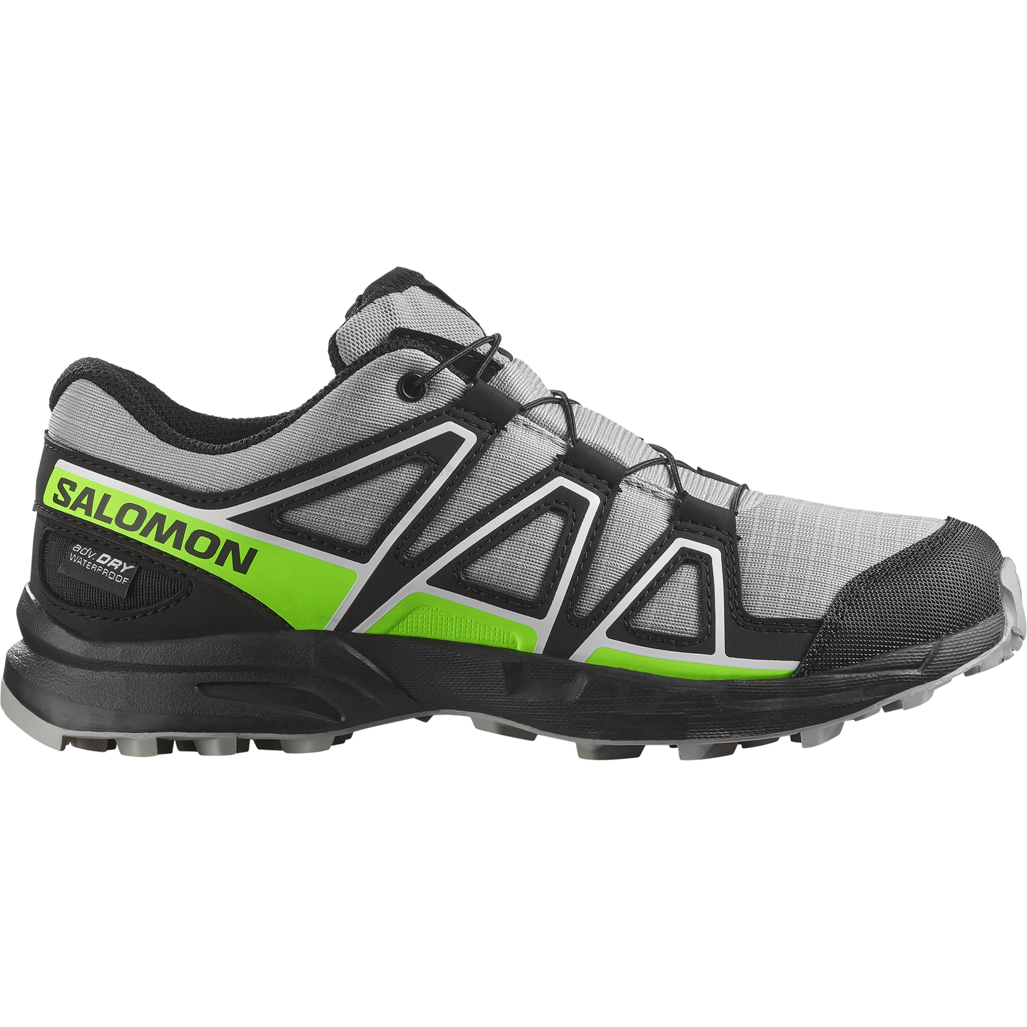 Детские кроссовки Salomon Speedcross Waterproof, цвет: Чёрный / Зелёный — фото 1