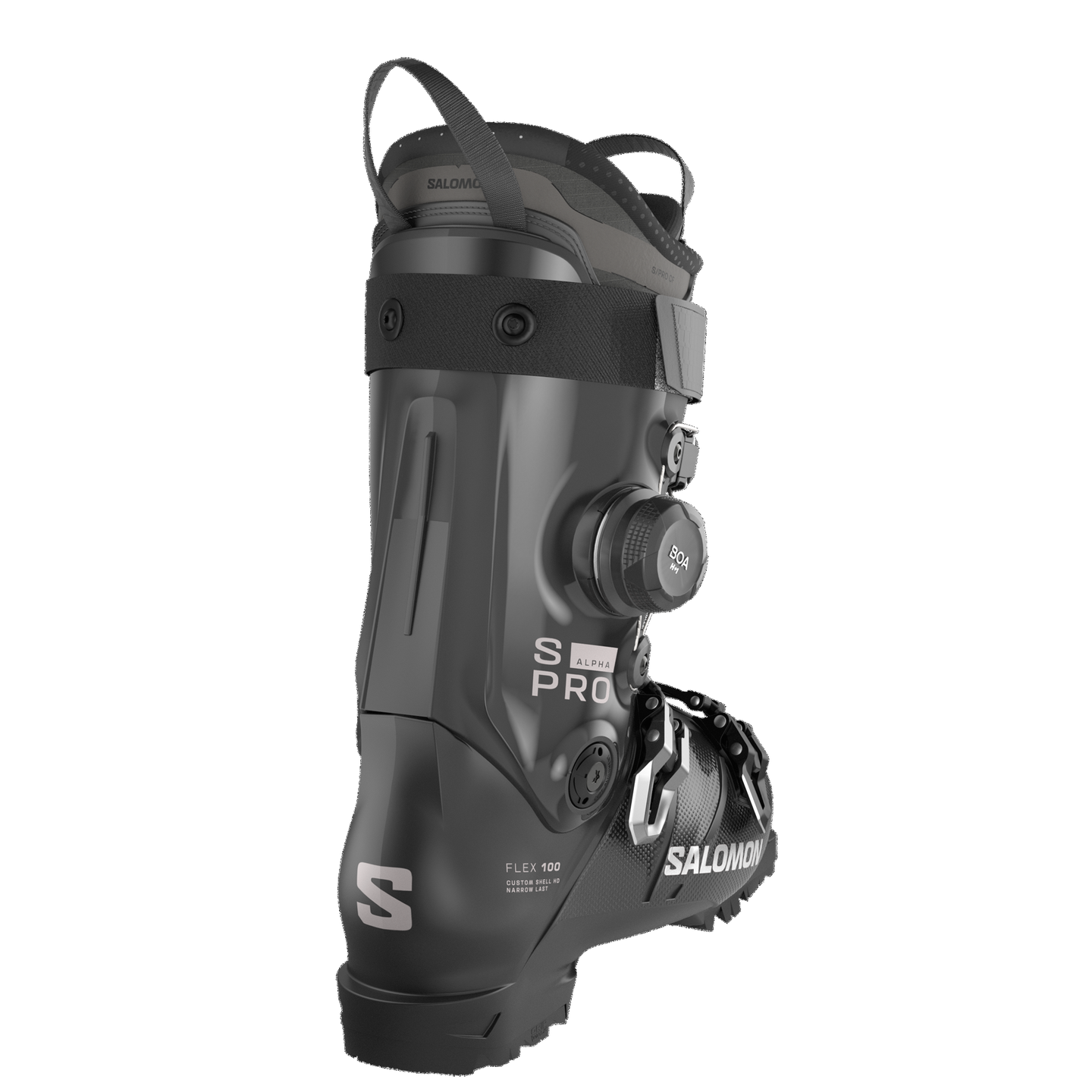 Мужские горнолыжные ботинки Salomon S/Pro Alpha C Boa 100, цвет: Чёрный / Тёмный серый — фото 2