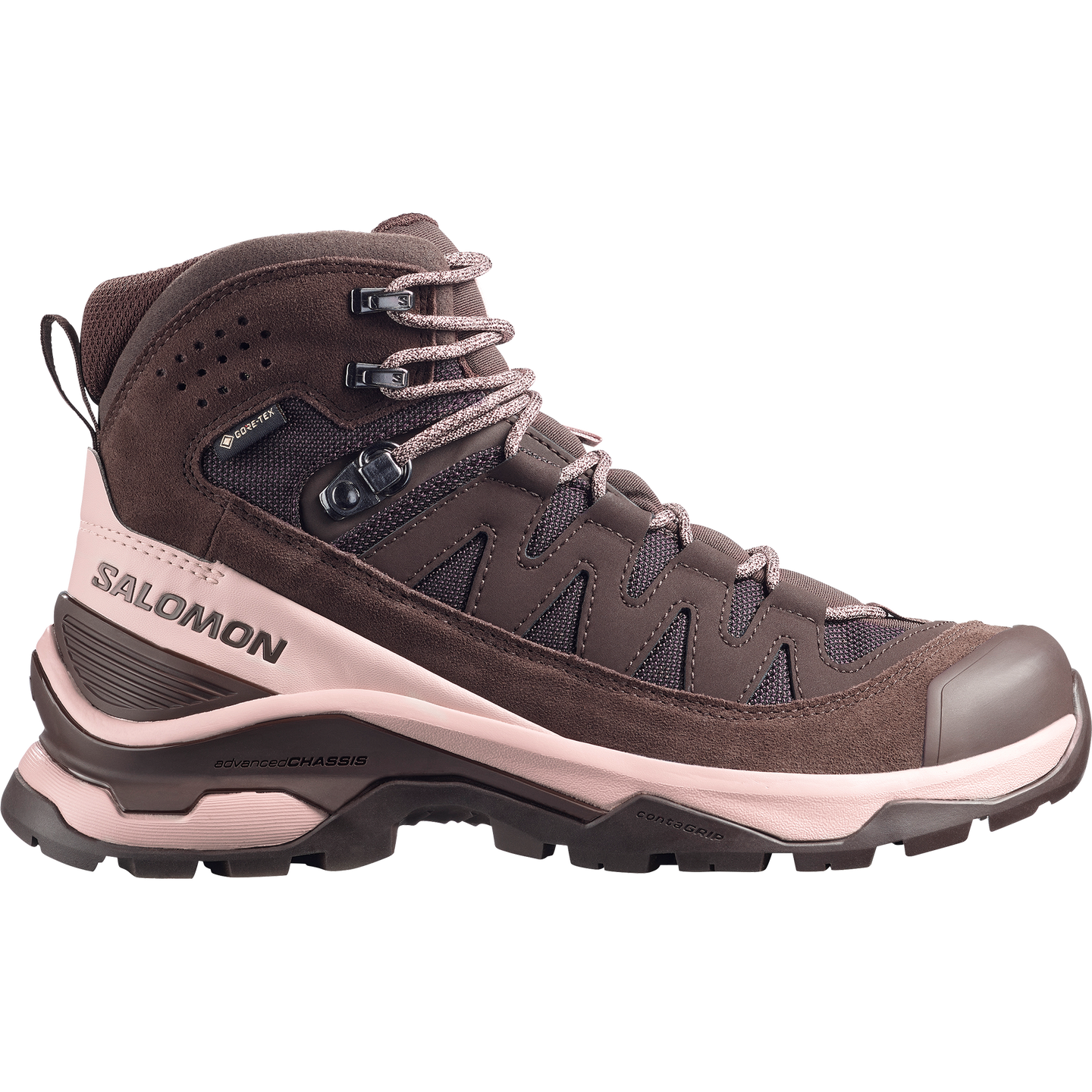 Обувь Salomon Quest Echo Gore Tex, цвет: Чёрный кофейный / Теневой серый — фото 1