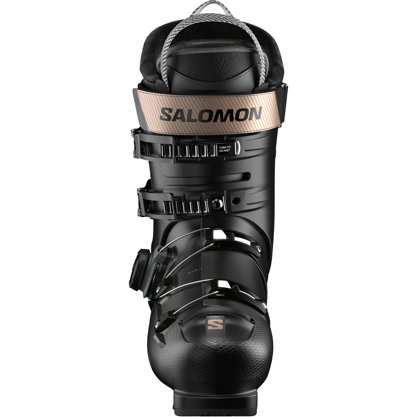 Женские горнолыжные ботинки Salomon S/PRO Delta Boa® 95, цвет: Чёрный / Розовый золотой — фото 5