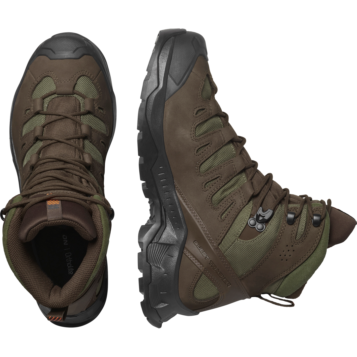 Обувь Salomon Quest Tracker GORE-TEX, цвет: Земляной коричневый / Зелёный — фото 2