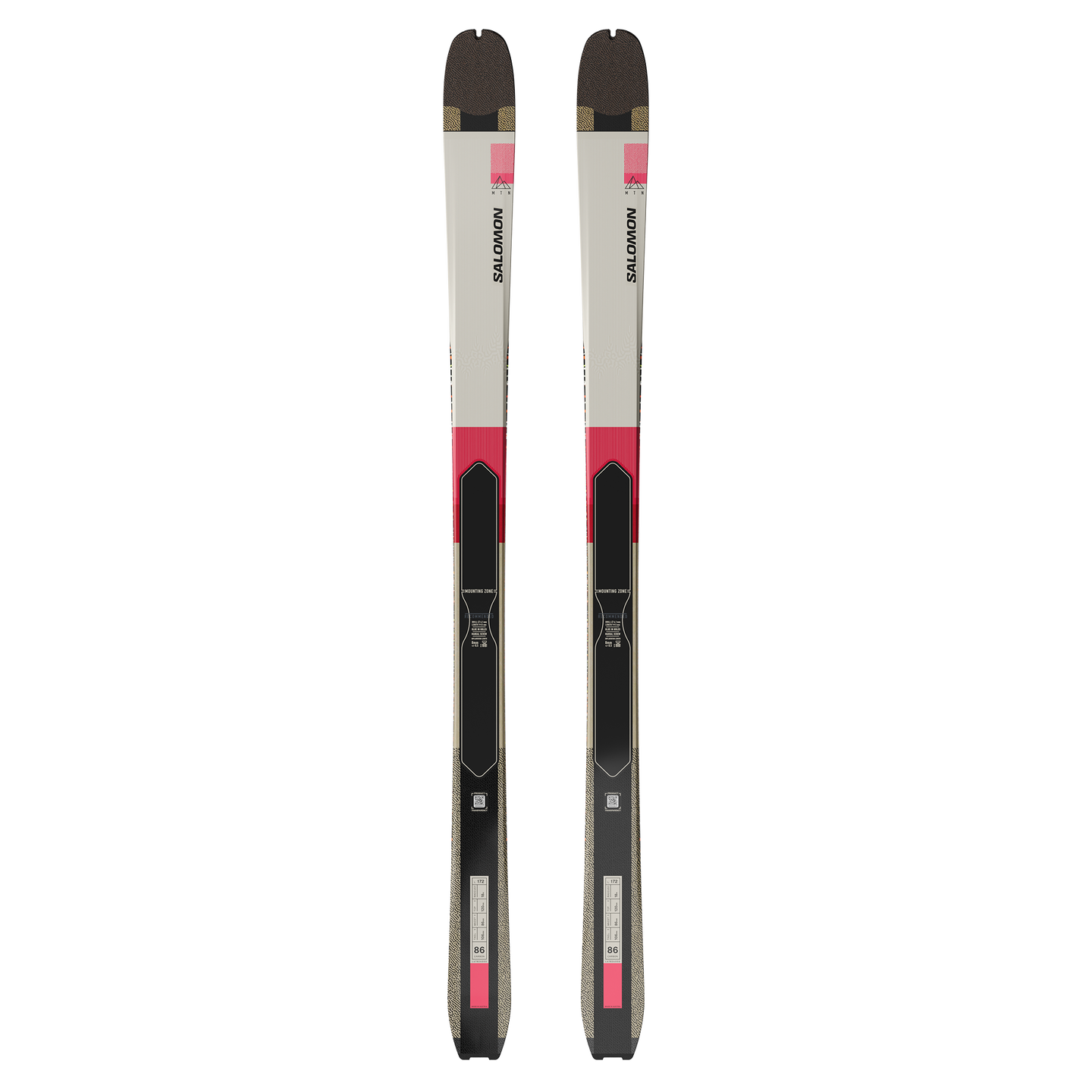 Лыжи Salomon MTN 86 Carbon, цвет: Миндальное молоко / Чёрный