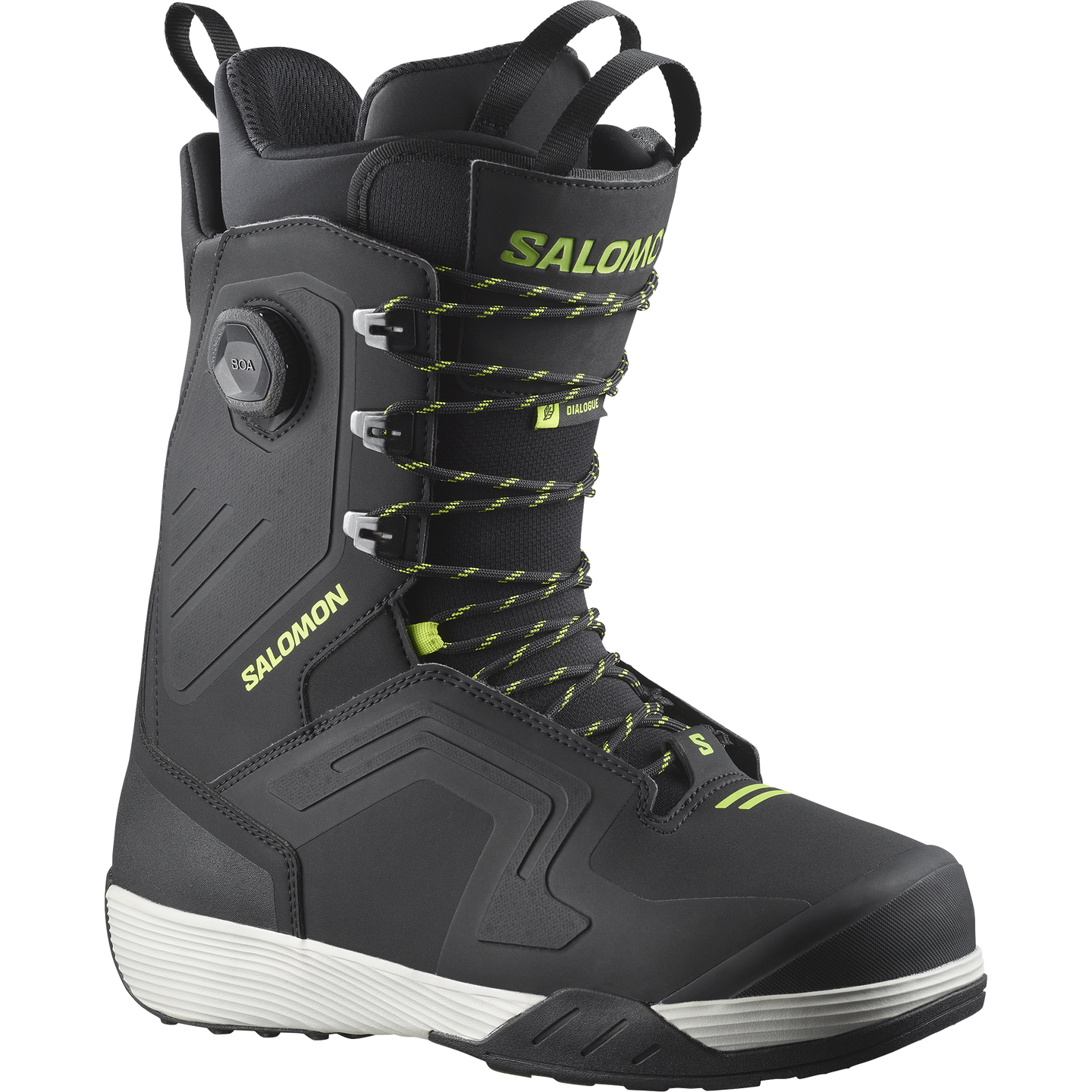 Мужские ботинки для сноуборда Salomon Dialogue Lace SJ BOA®, цвет: Чёрный / Лаймовый — фото 1