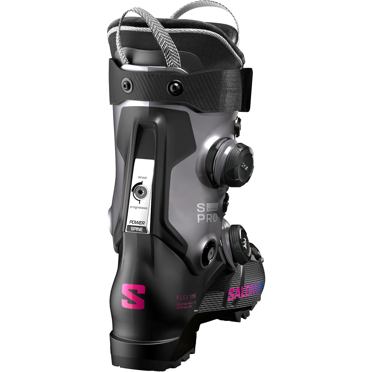Женские горнолыжные ботинки Salomon S/PRO Supra Dual Boa® 115, цвет: Чёрный / Фиолетовый — фото 2