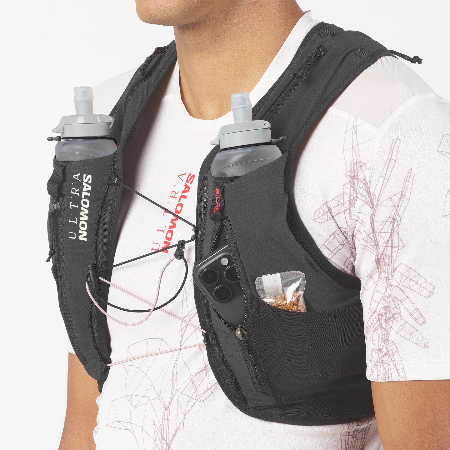 Беговой рюкзак-жилет Salomon S/LAB Ultra 12, цвет: Чёрный — фото 3