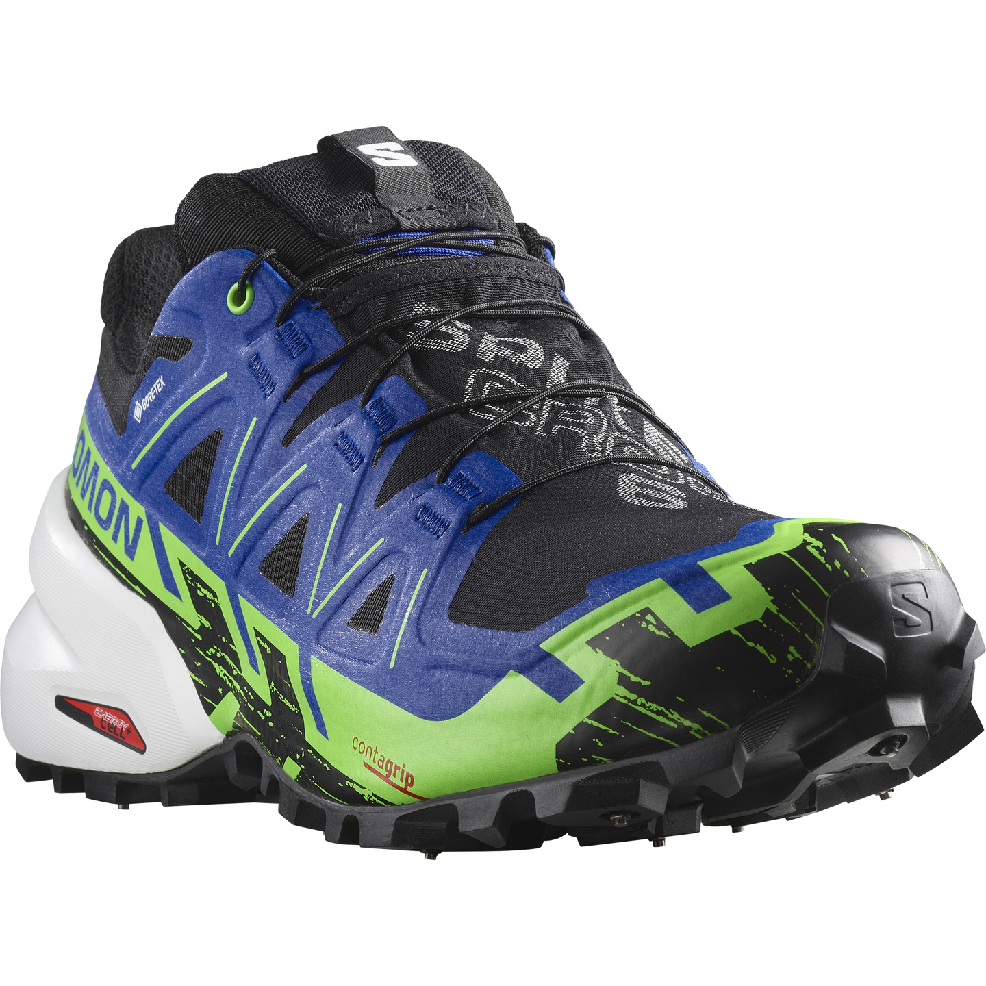 Кроссовки Salomon Spikecross 6 GORE-TEX, цвет: Чёрный / Зелёный — фото 5