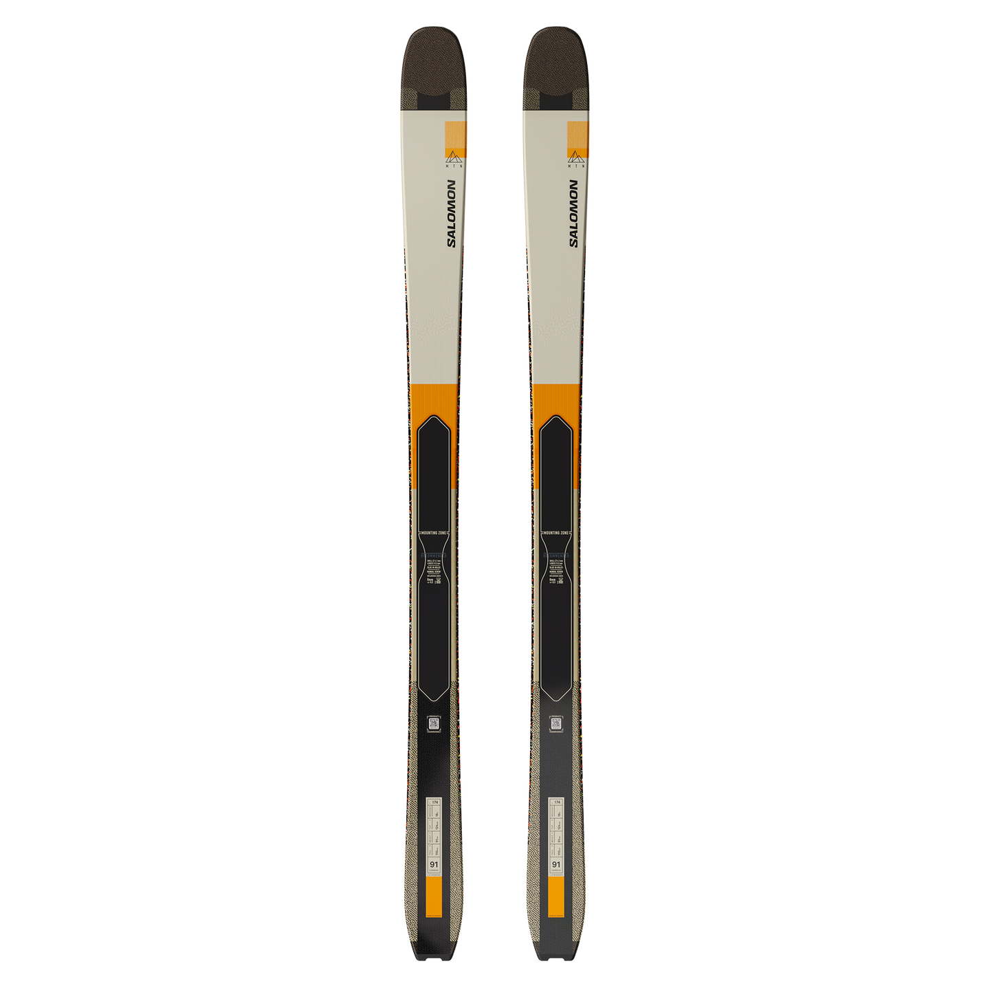 Лыжи Salomon MTN 91 Carbon, цвет: Миндальное молоко / Чёрный — фото 1