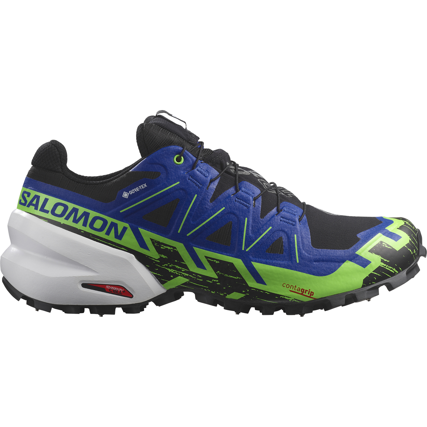 Кроссовки Salomon Spikecross 6 GORE-TEX, цвет: Чёрный / Зелёный — фото 1