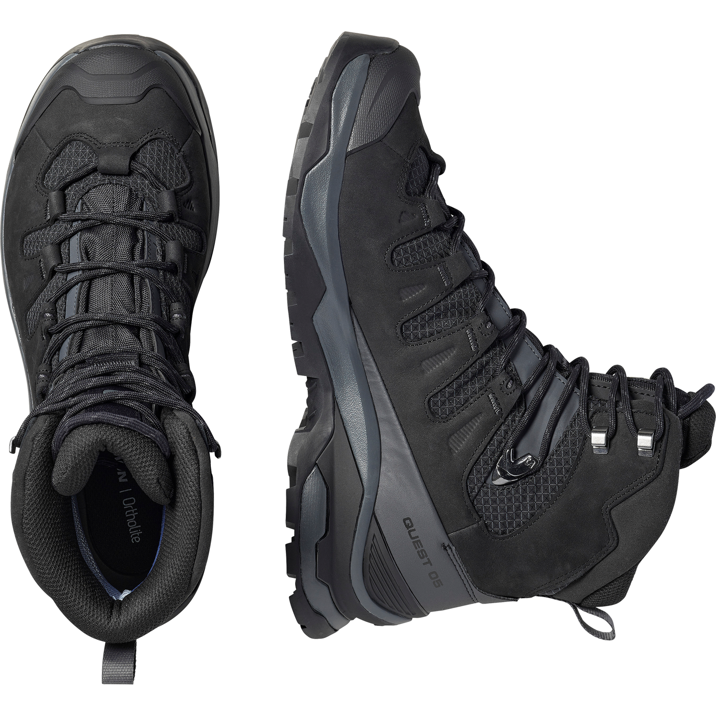 Обувь Salomon Quest 5 Gore Tex, цвет: Асфальтовый / Чёрный — фото 2