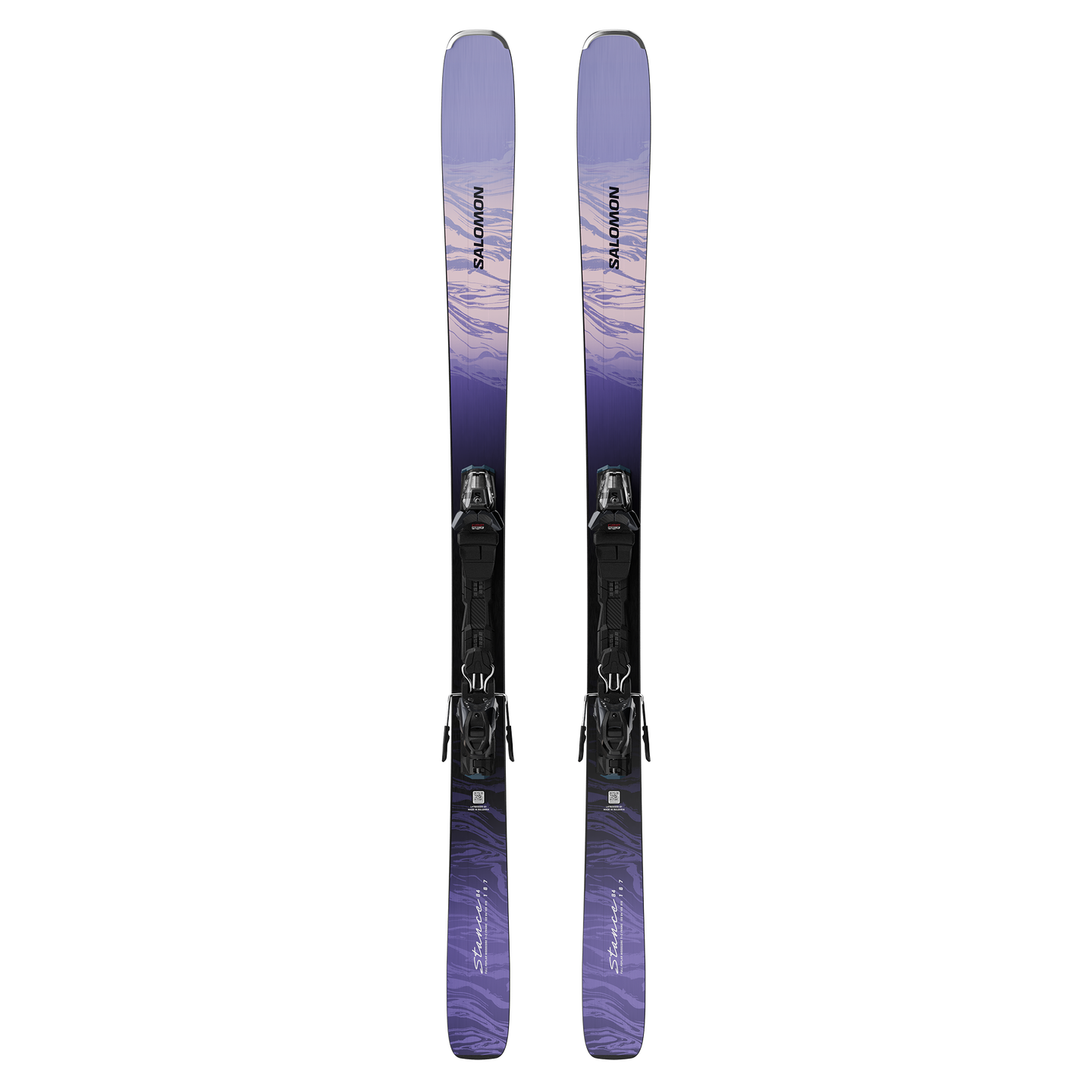 Женские лыжи Salomon Stance 84 (and M11), цвет: Лавандовый / Выбеленный джинсовый — фото 1