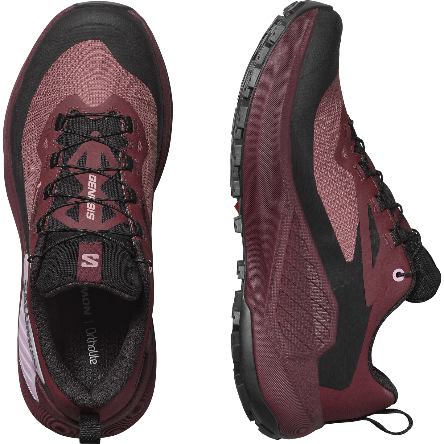Женские кроссовки Salomon Genesis GORE-TEX, цвет: Розовый серо-коричневый / Чёрный — фото 2