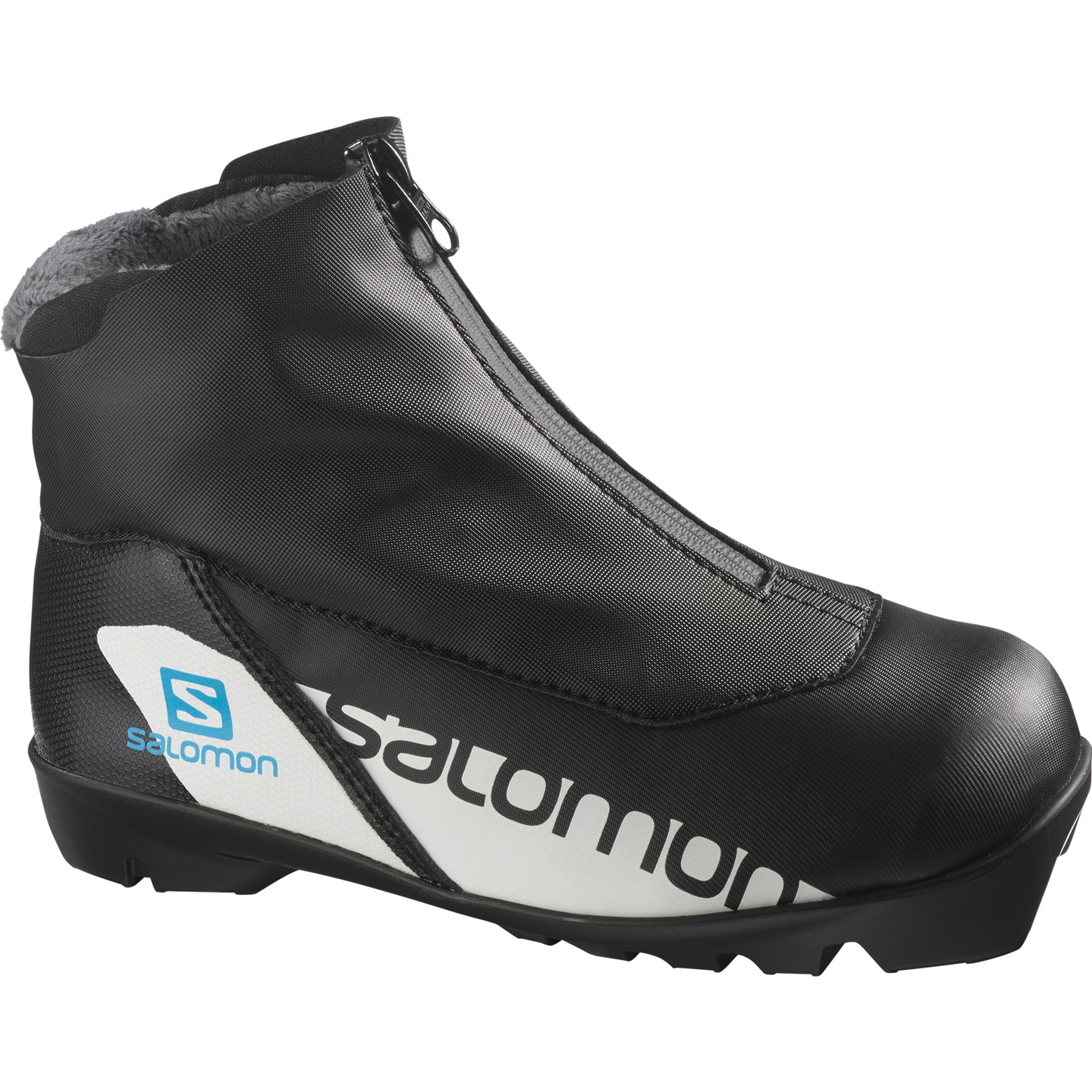 Детские лыжные ботинки Salomon RC Junior, цвет: Чёрный / Синий — фото 1