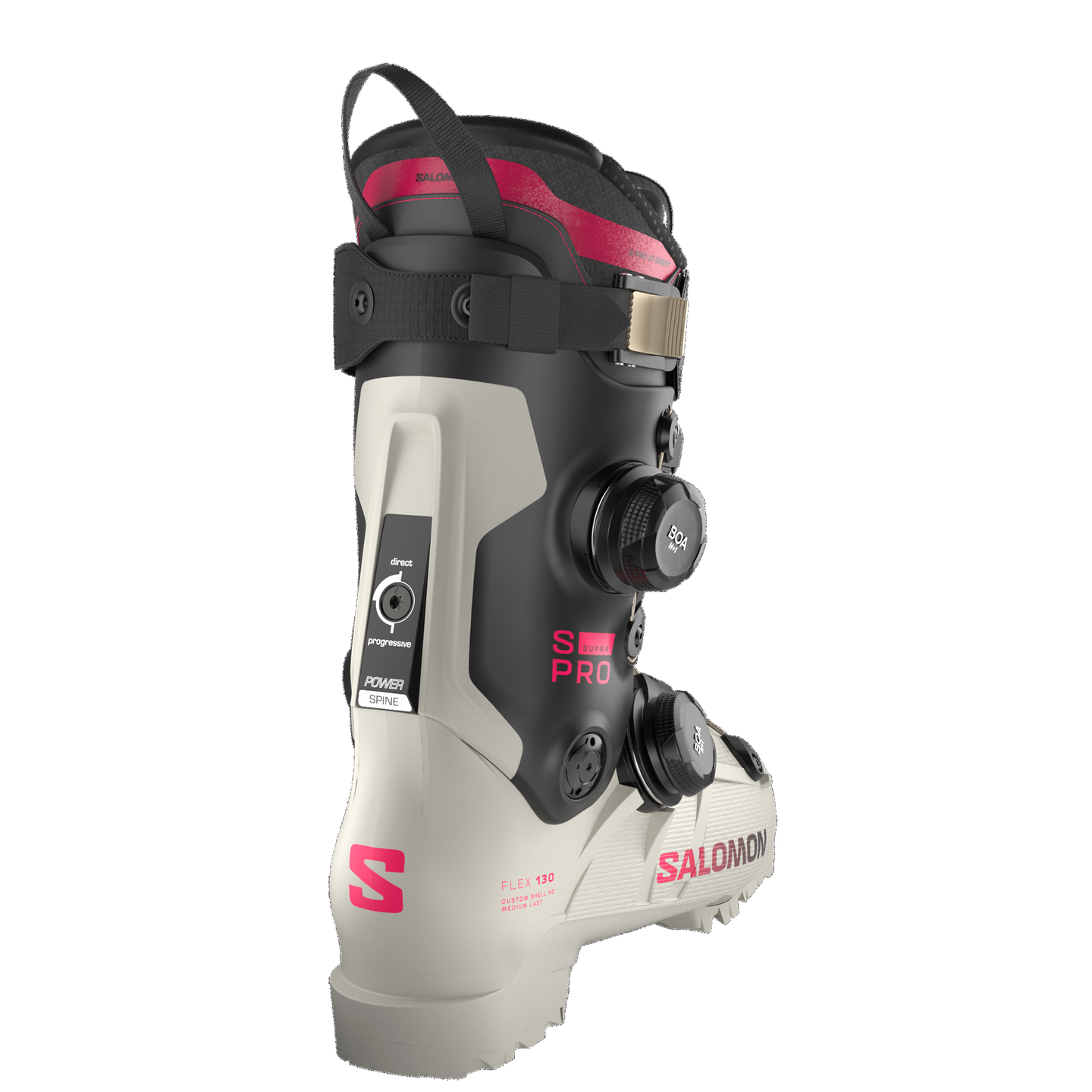 Мужские горнолыжные ботинки Salomon S/PRO Supra Dual Boa® 130, цвет: Серый / Чёрный — фото 2