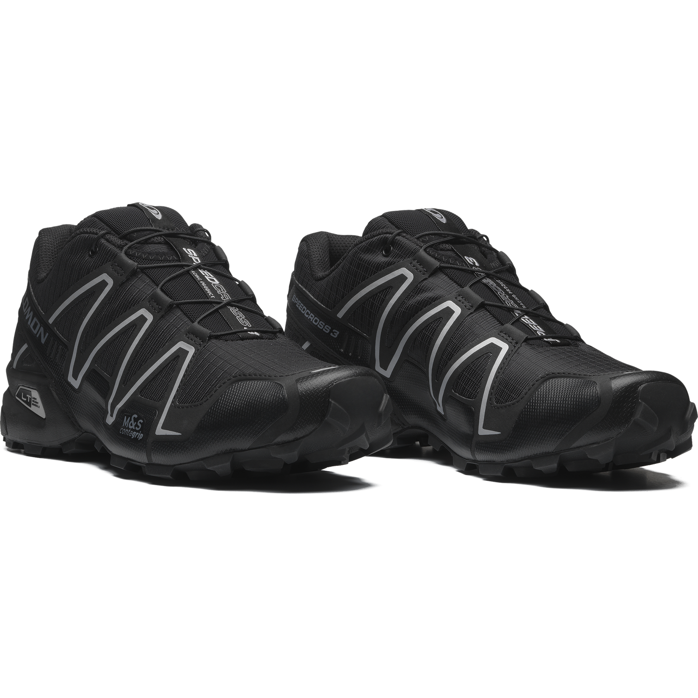 Кроссовки Salomon Speedcross 3, цвет: Чёрный / Серебряный — фото 3