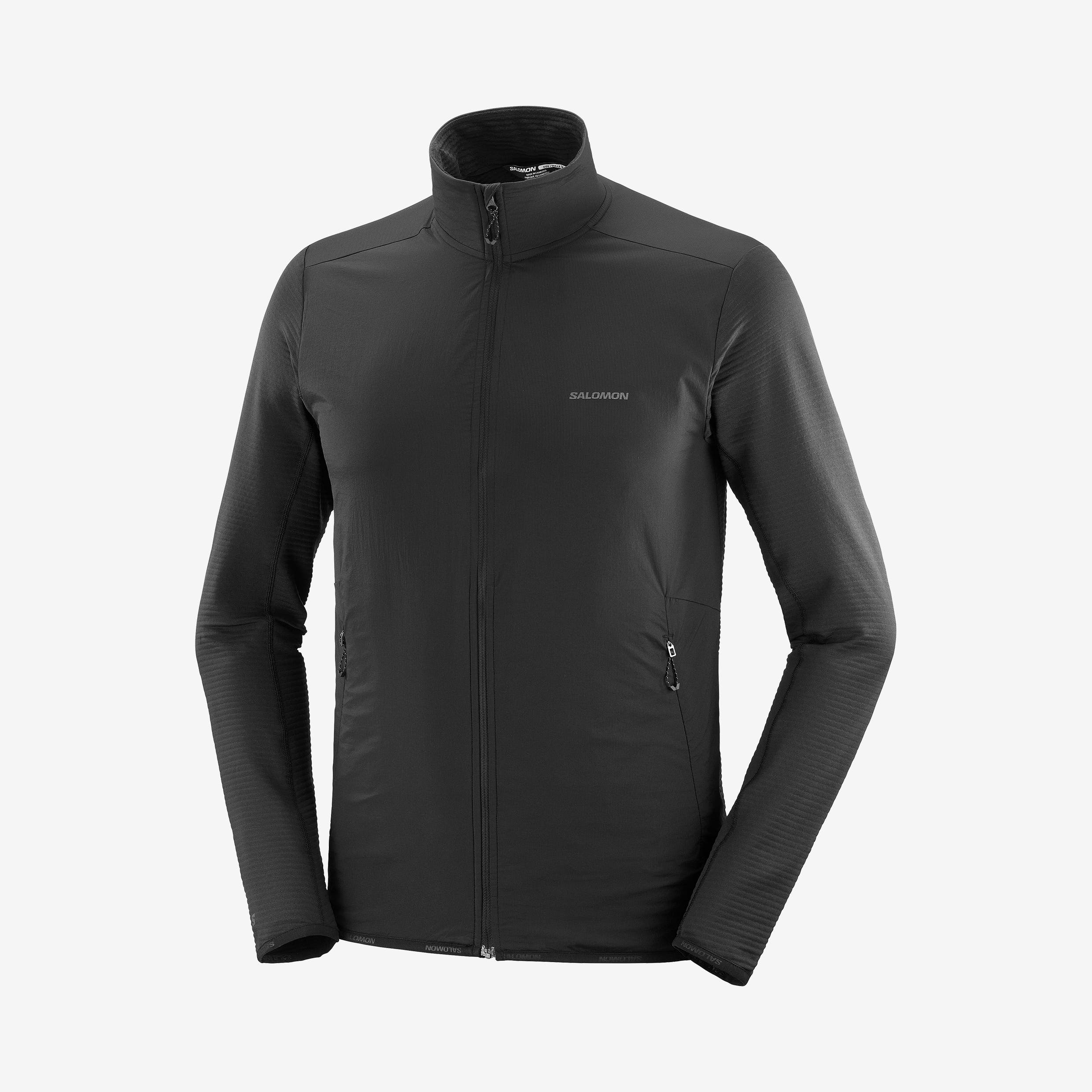 ESSENTIAL LIGHTWARM HYBRID Men's Full Zip Midlayer Jacket | Salomon ESSENTIAL LIGHTWARM HYBRID Men's Full Zip Midlayer Jacket | Salomon