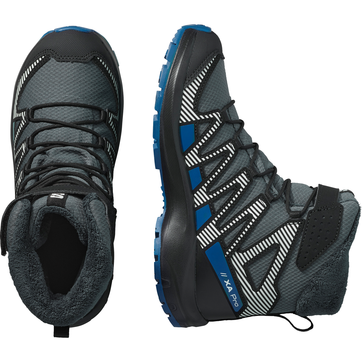 Кроссовки Salomon XA PRO V8 Winter Waterproof, цвет: Чёрный / Тёмный синий — фото 2