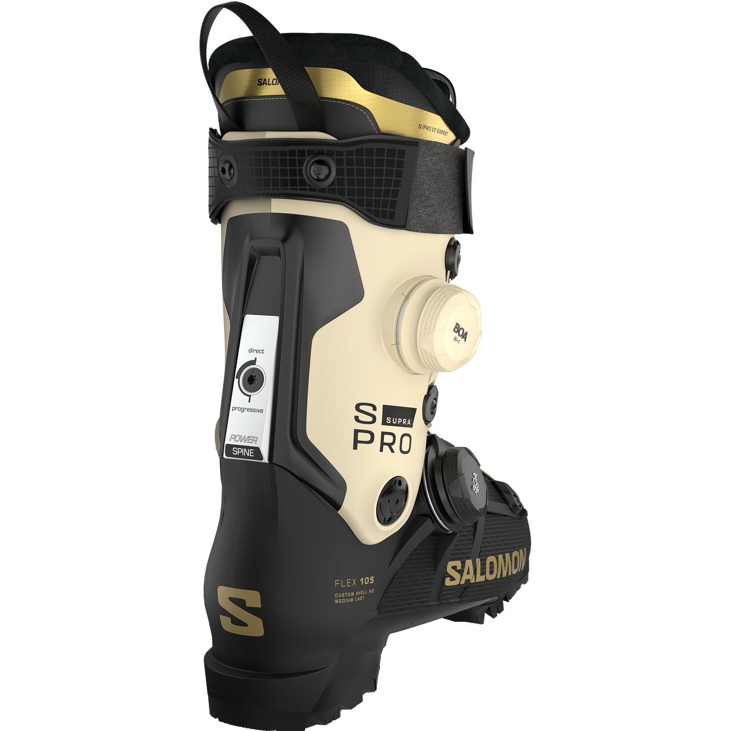 Женские горнолыжные ботинки Salomon S/Pro Supra D Boa 105, цвет: Чёрный / Берёзовый — фото 2