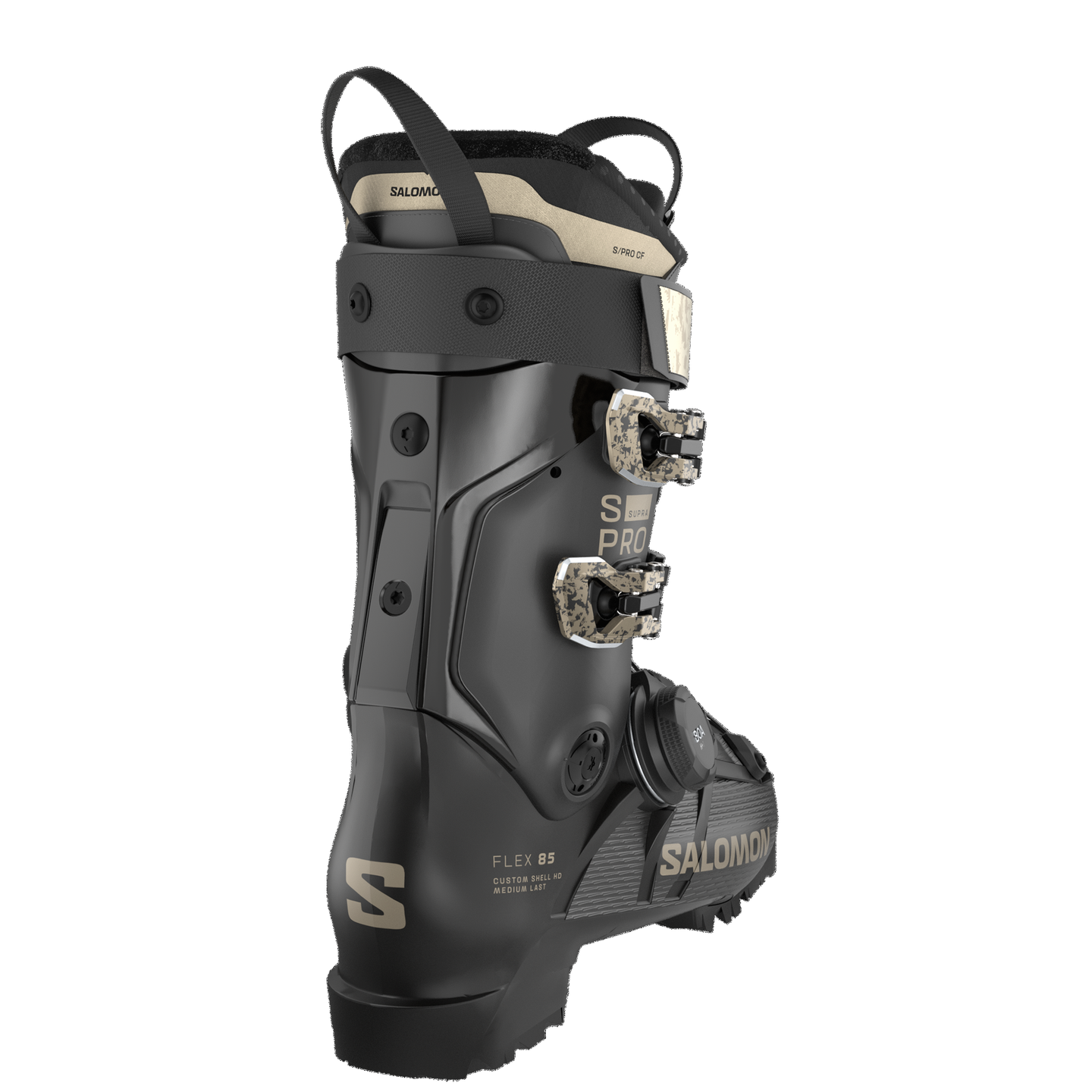 Женские горнолыжные ботинки Salomon S/Pro Supra S Boa 85, цвет: Чёрный / Светлый бронзовый — фото 2