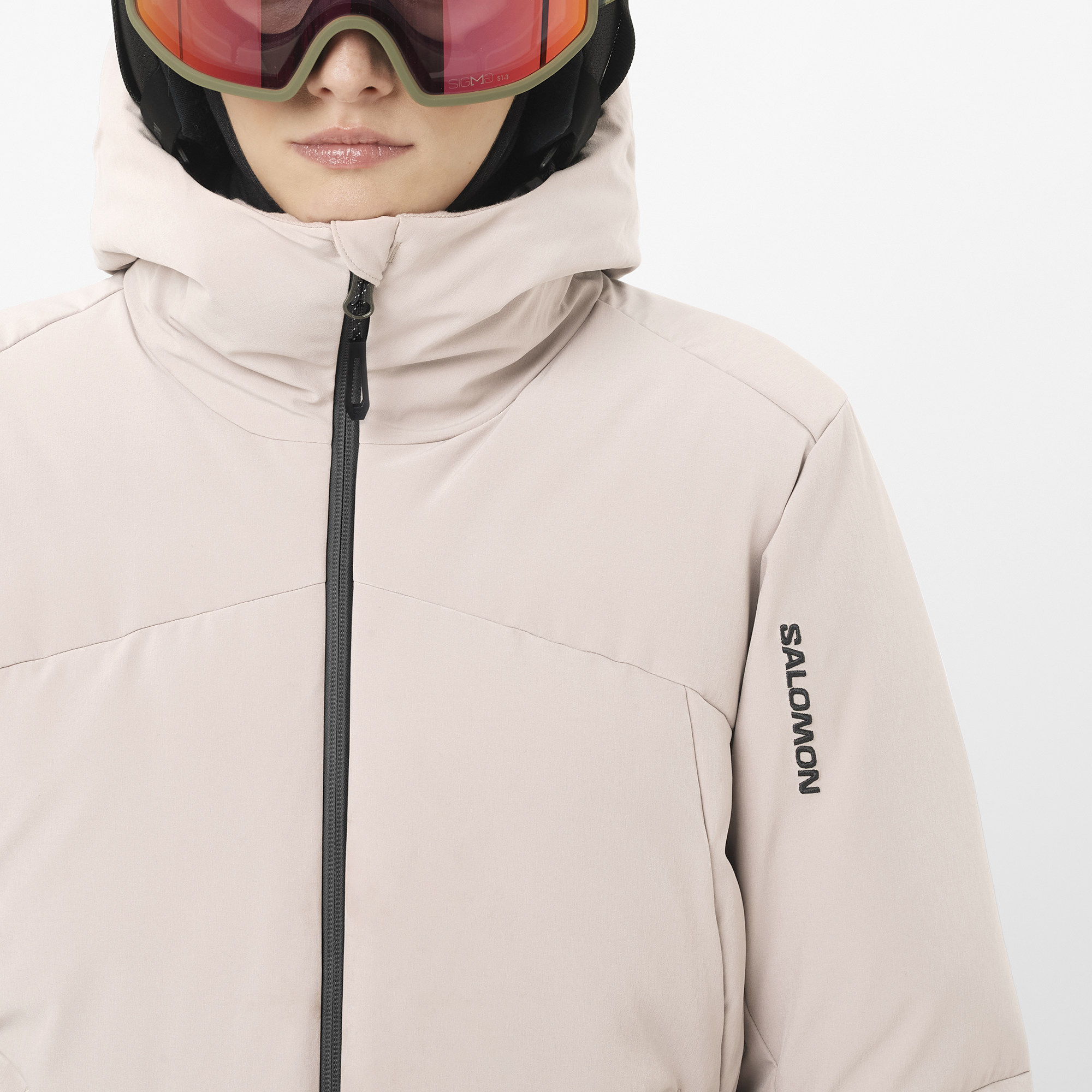 SALOMON スキーウェア ベージュ フード付き ALPENFLOW DOWN Women's Hooded Down Jacket | Salomon