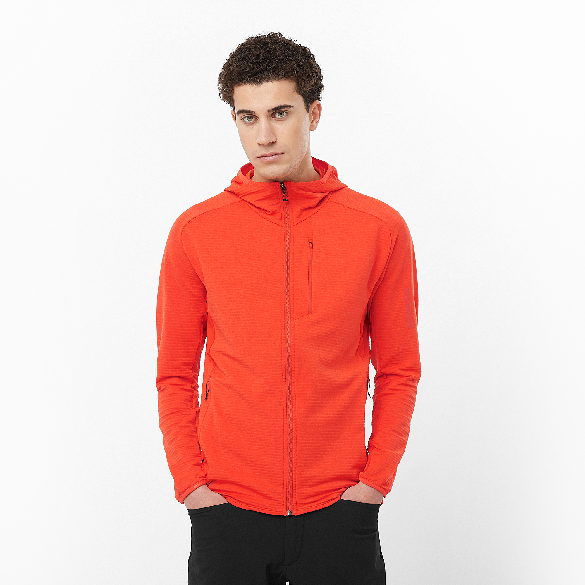 ESSENTIAL LTWARM HD M Men's Midlayer Jacket with hood Salomon