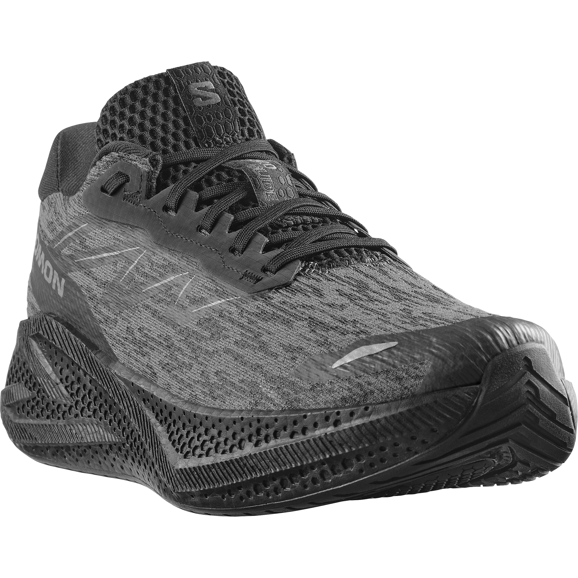 Salomon Aero Glide Road Running Shoes Black White Gray Mens Max Cushioning Salomon Aero Glide 4 Running Shoe - Men main image 3