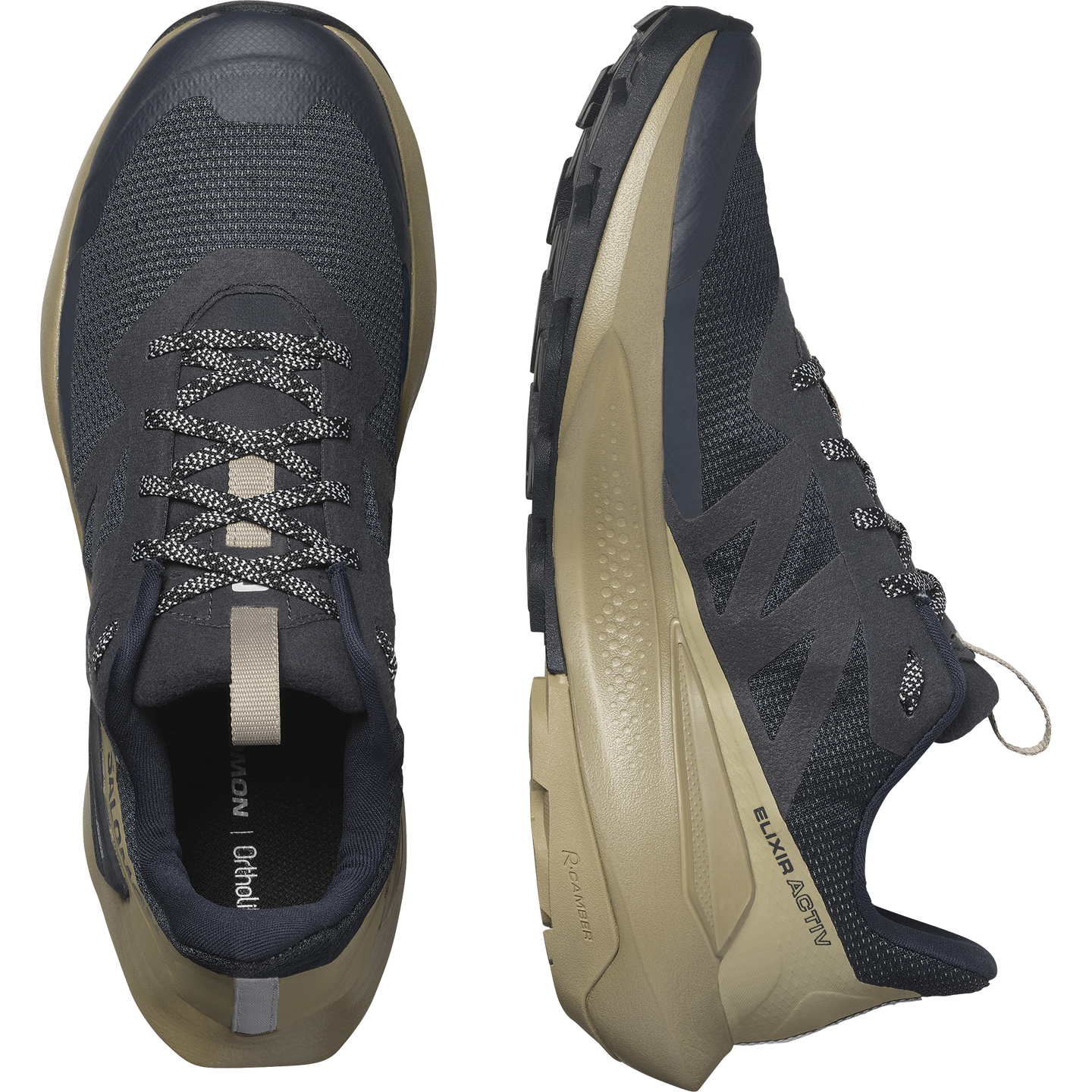 Обувь Salomon Elixir Activ, цвет: Карбоновый / Сланцевый зелёный — фото 2
