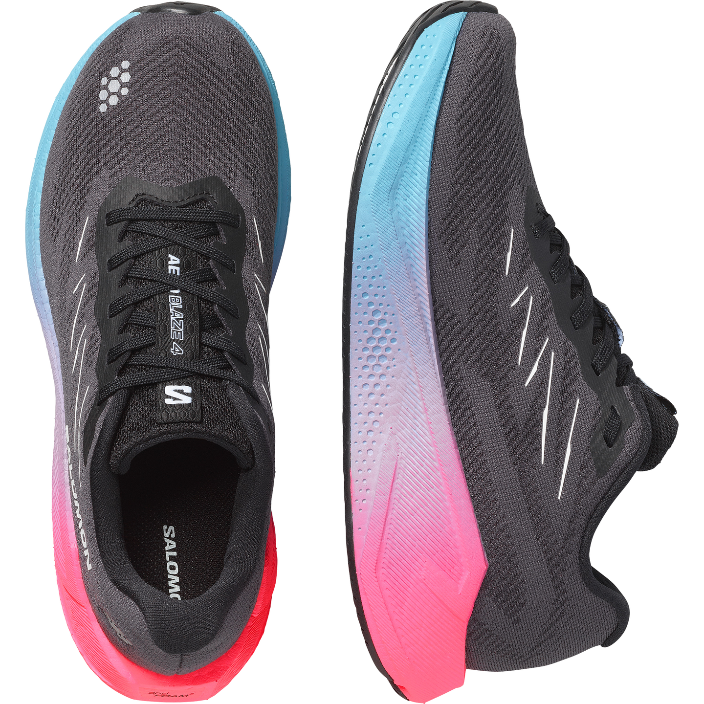 Кроссовки Salomon Aero Blaze 4 Gradient, цвет: Чёрный / Белый, вариант 1 — фото 2