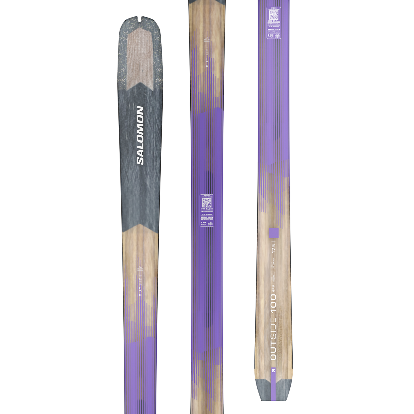 Лыжи Salomon Outside 100 Grip Flat — фото 4