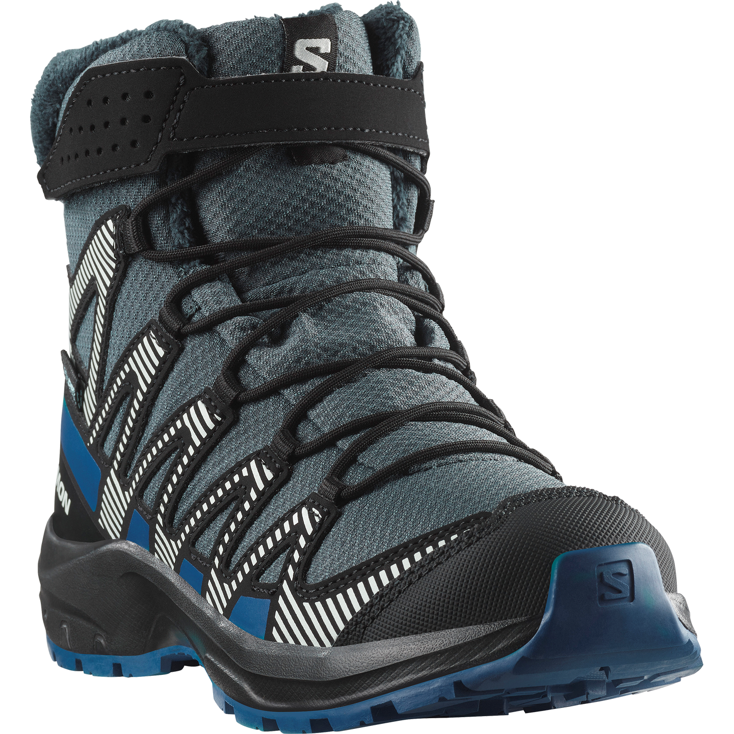 Кроссовки Salomon XA PRO V8 Winter Waterproof, цвет: Чёрный / Тёмный синий — фото 4
