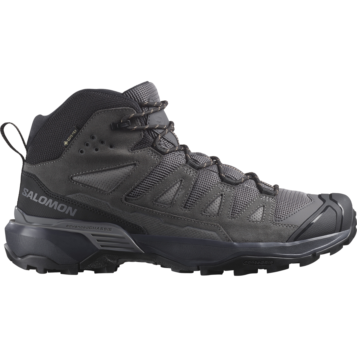 Обувь Salomon X Ultra 360 Leather MID GORE-TEX, цвет: Тёмно-серый / Асфальтовый — фото 1