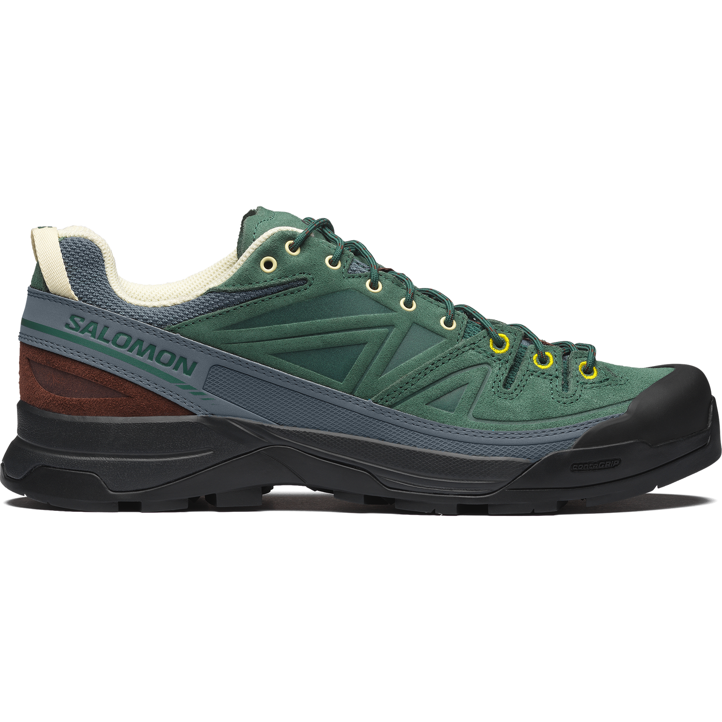 Кроссовки Salomon X-ALP Leather, цвет: Зелёный / Чёрный — фото 1