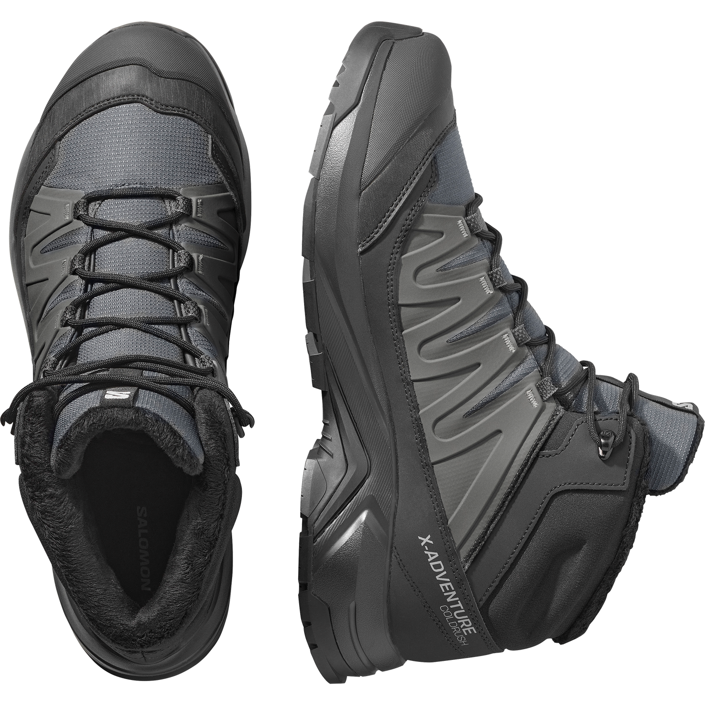 Мужские кроссовки Salomon X-ADVENTURE Coldrush Waterproof, цвет: Асфальтовый / Чёрный — фото 2