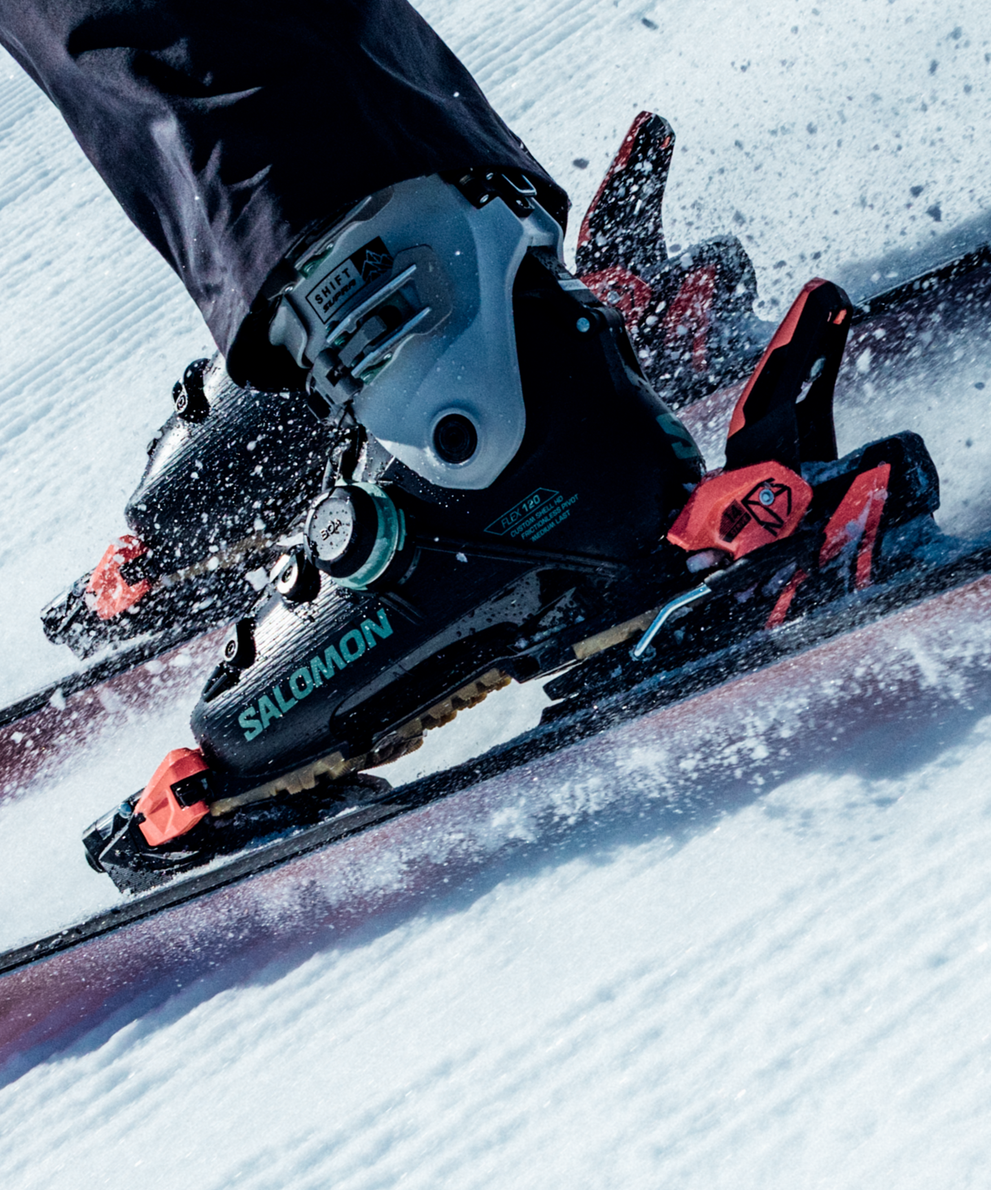 Мужские горнолыжные ботинки Salomon Shift Supra S BOA® 120, цвет: Чёрный / Холодный серый — фото 2