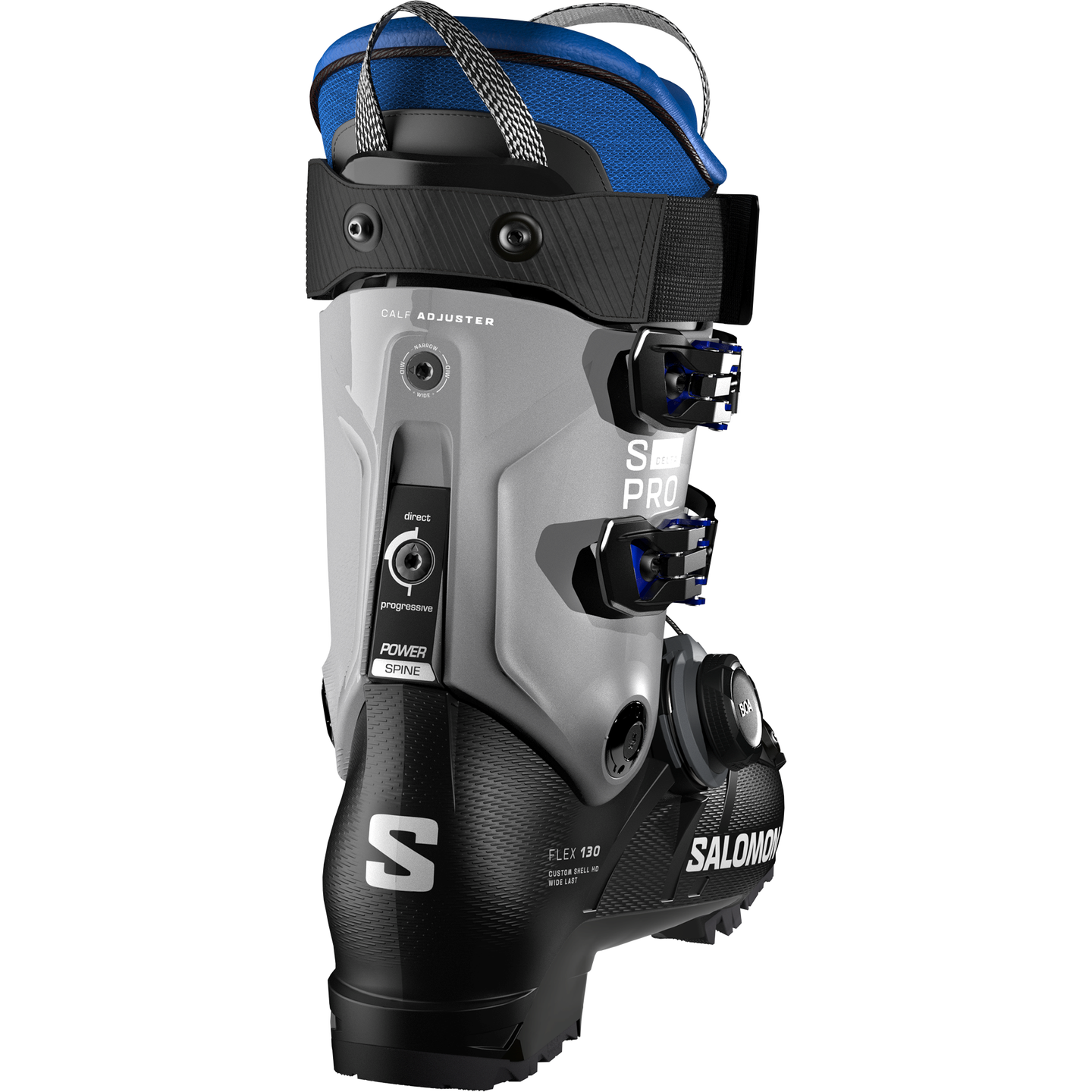 Мужские горнолыжные ботинки Salomon S/PRO Delta Boa® 130, цвет: Чёрный / Стальной серый — фото 1