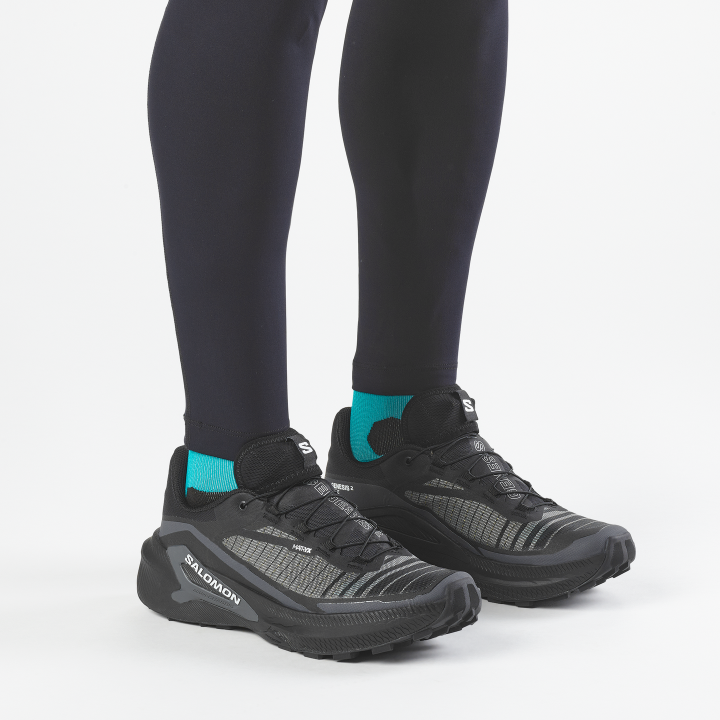 Кроссовки Salomon Genesis 2 Wide, цвет: Чёрный / Белый — фото 4