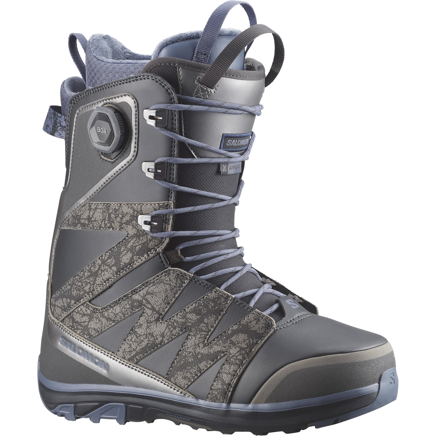 Ботинки для сноуборда Salomon X Approach Lace SJ Boa® Team, цвет: Металлический серый — фото 1