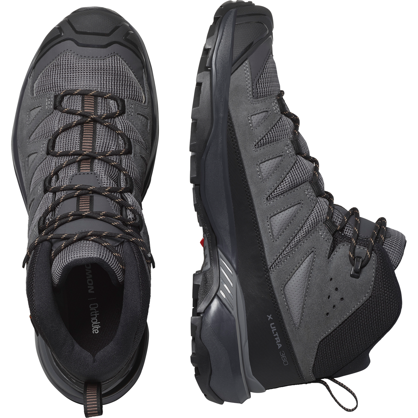 Обувь Salomon X Ultra 360 Leather MID GORE-TEX, цвет: Тёмно-серый / Асфальтовый — фото 2